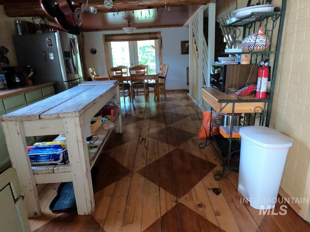 Recreation room with wood finished floors