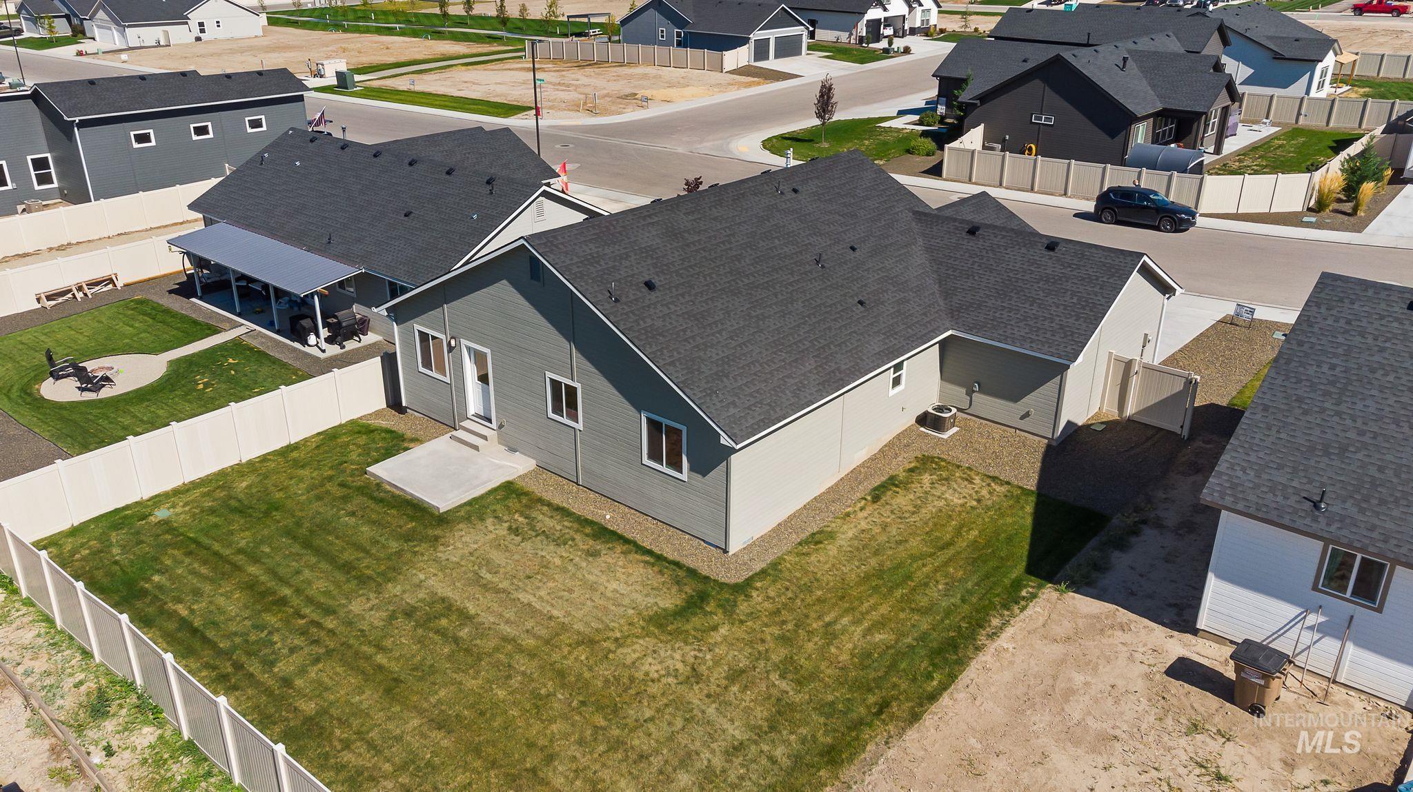 Aerial perspective of suburban area
