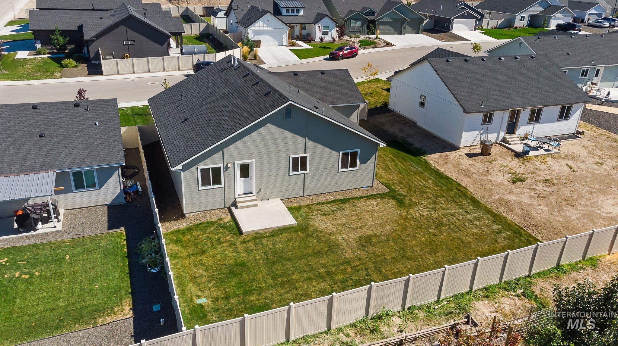 Aerial perspective of suburban area