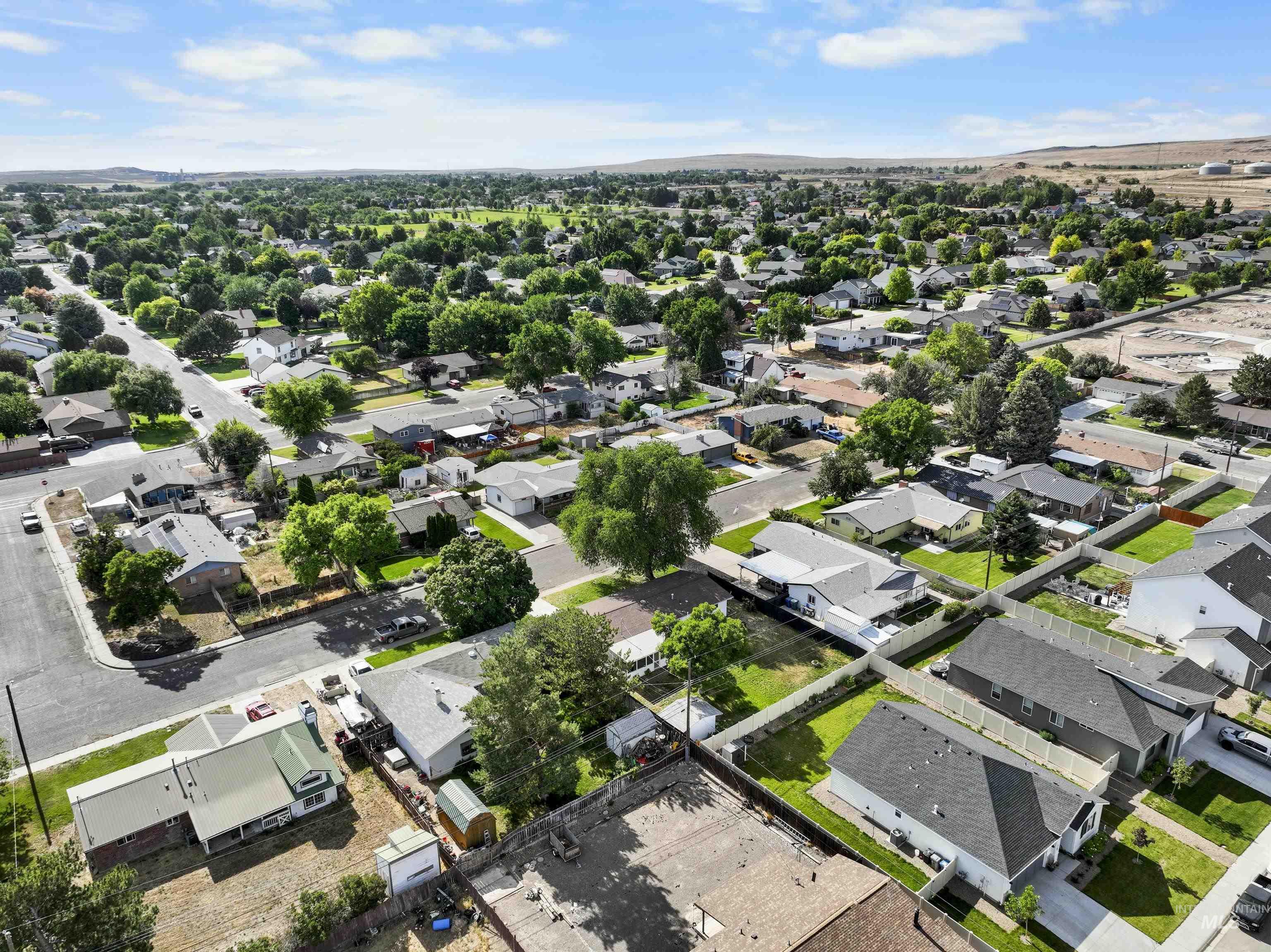 Aerial view of residential area
