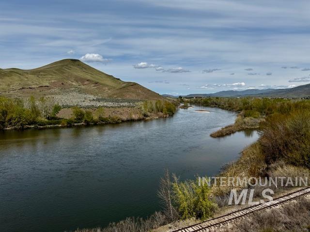 Water view with a mountainous background