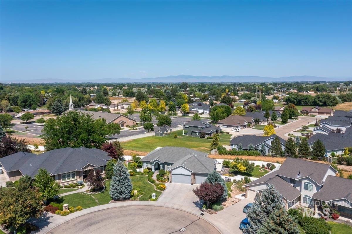 Aerial view of residential area