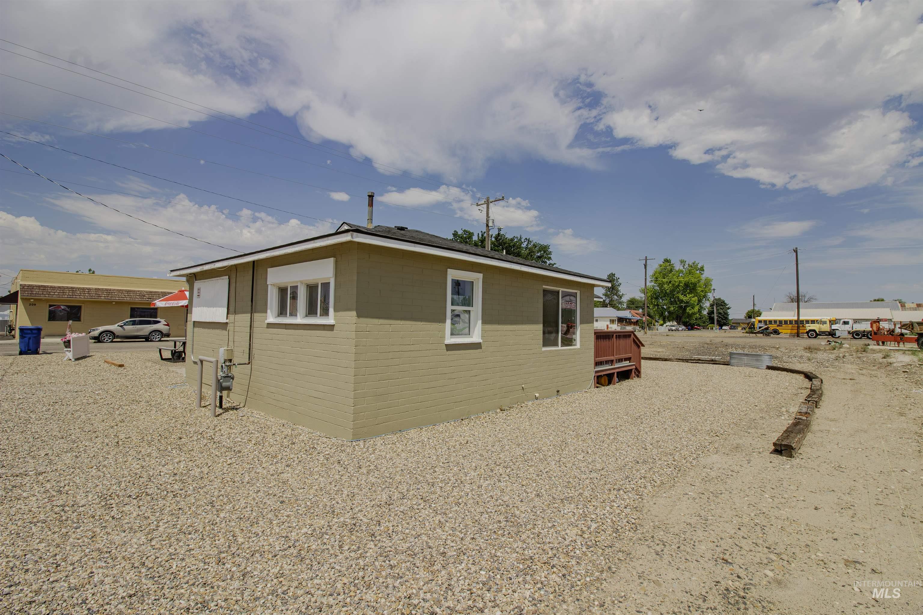 View of home's exterior featuring brick siding