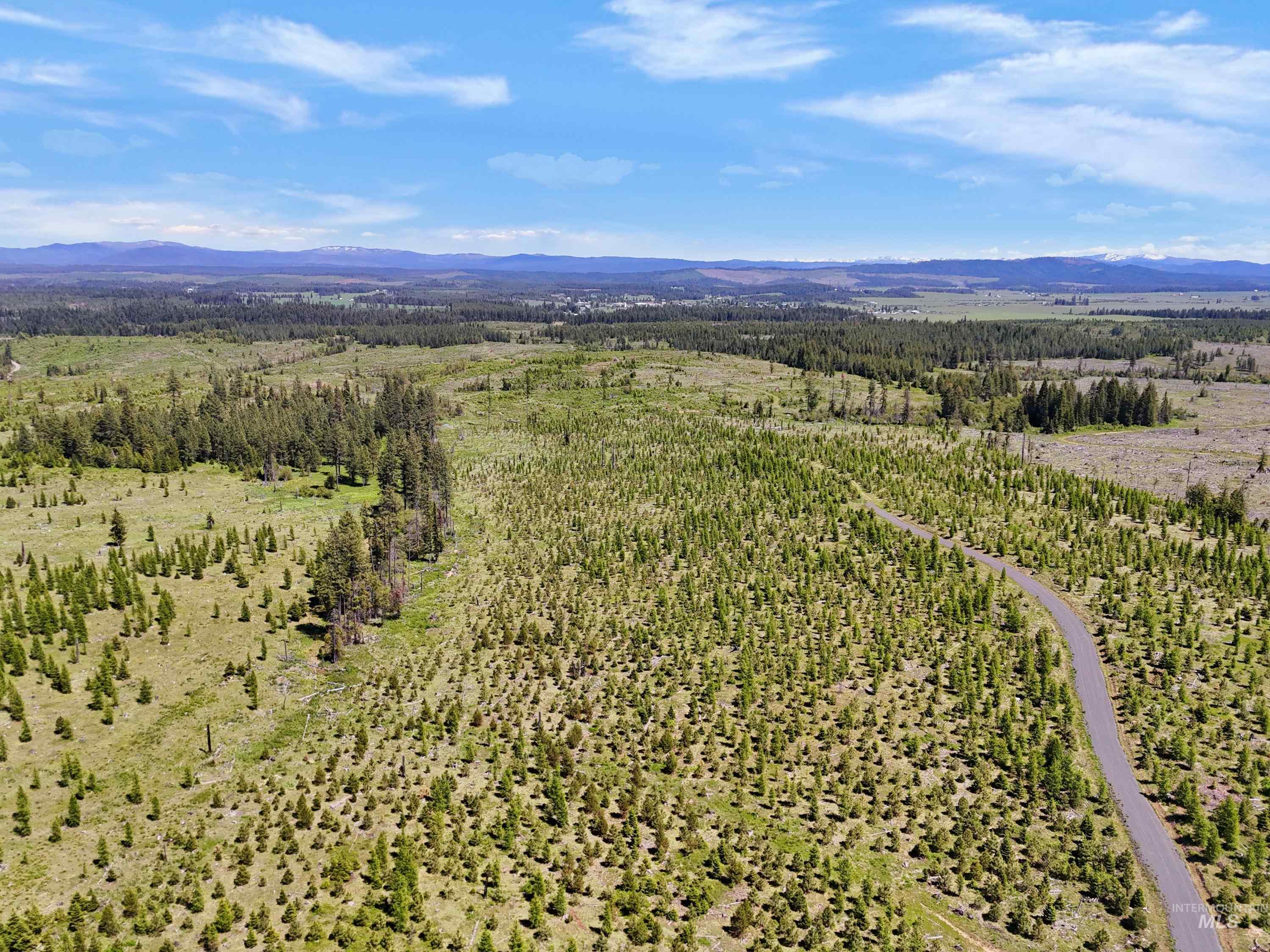Aerial view of a mountainous background