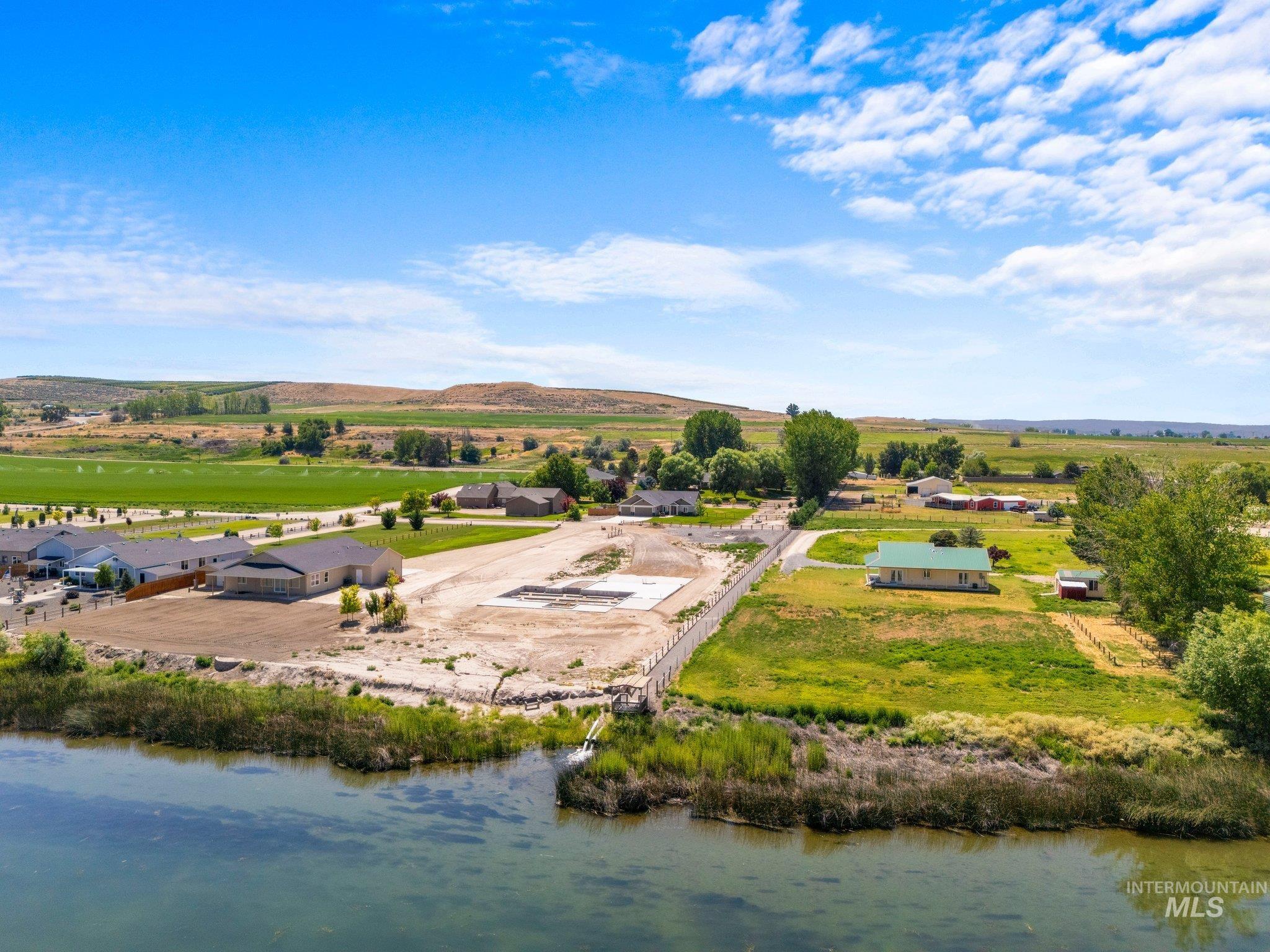 Drone / aerial view of a nearby body of water
