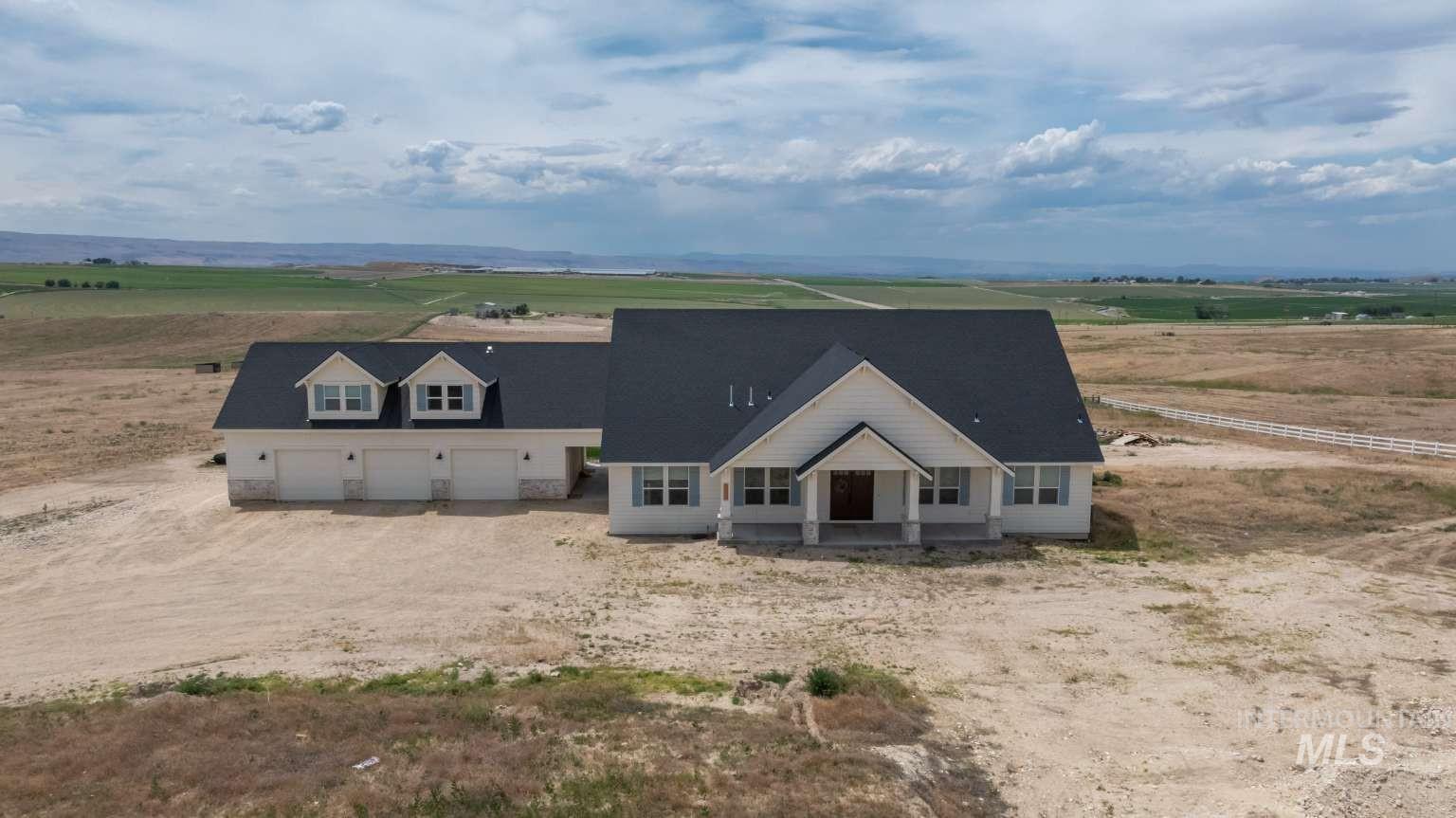 Aerial view of sparsely populated area