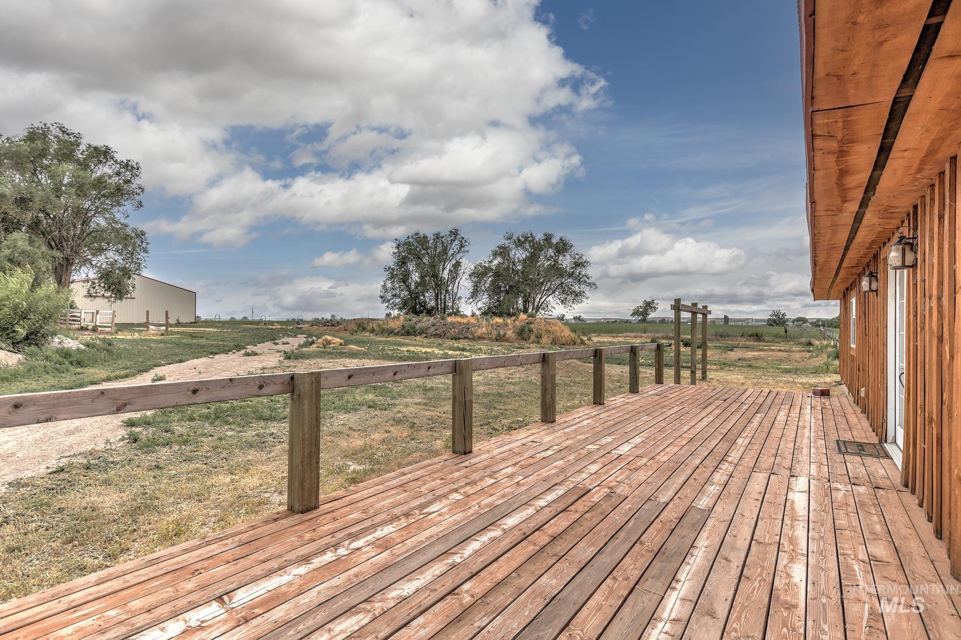 Deck with a view of countryside