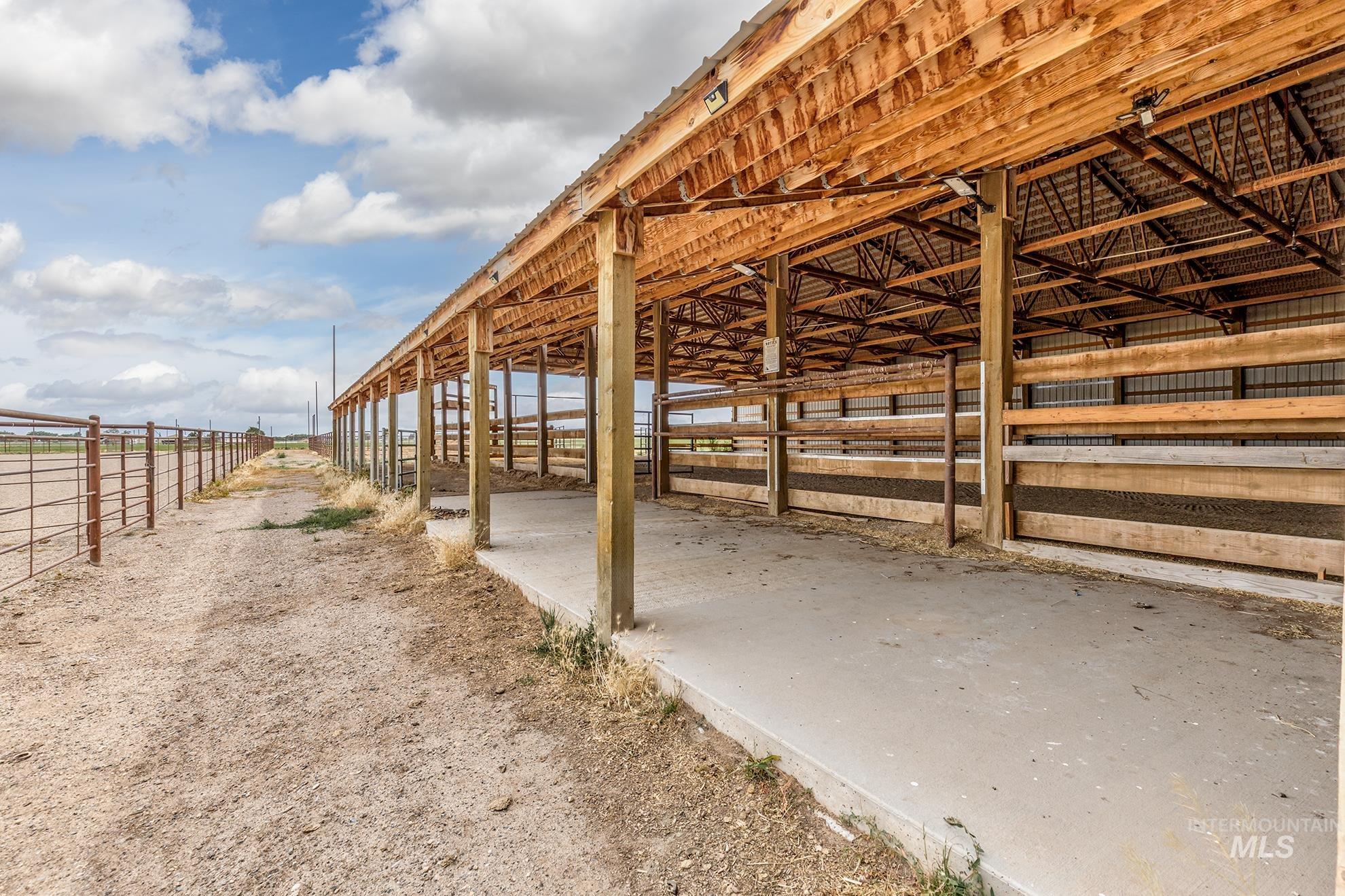 View of horse barn
