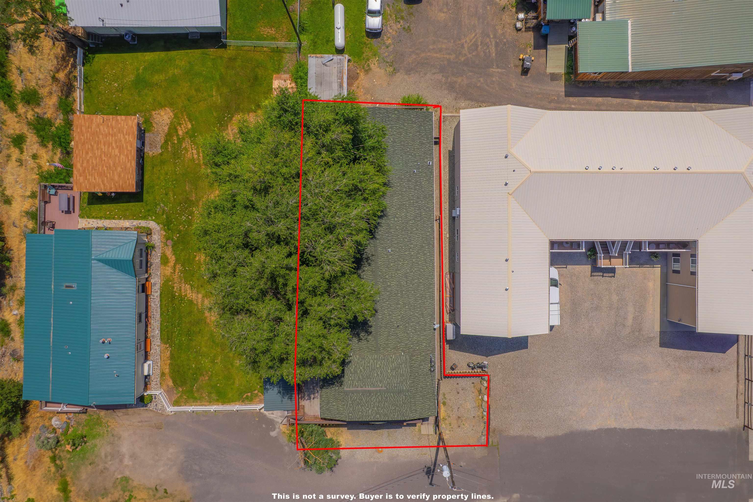 Aerial overview of property's location featuring property parcel outlined
