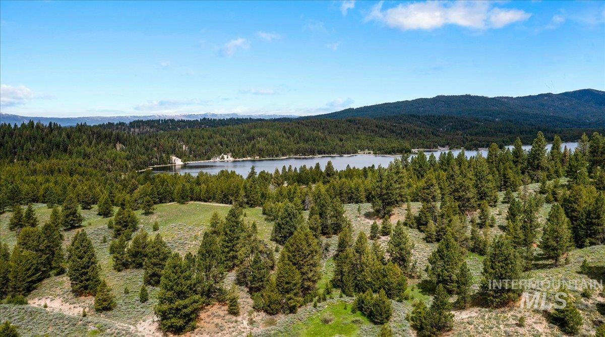 View of mountain background with a nearby body of water