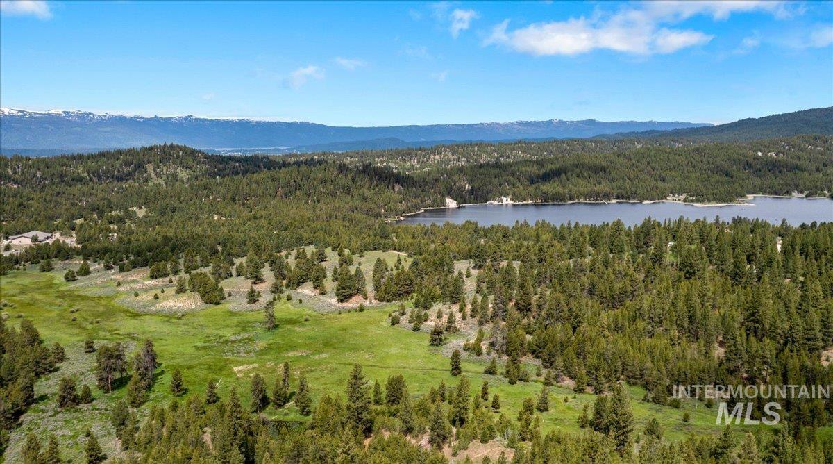 View of mountain background featuring a nearby body of water
