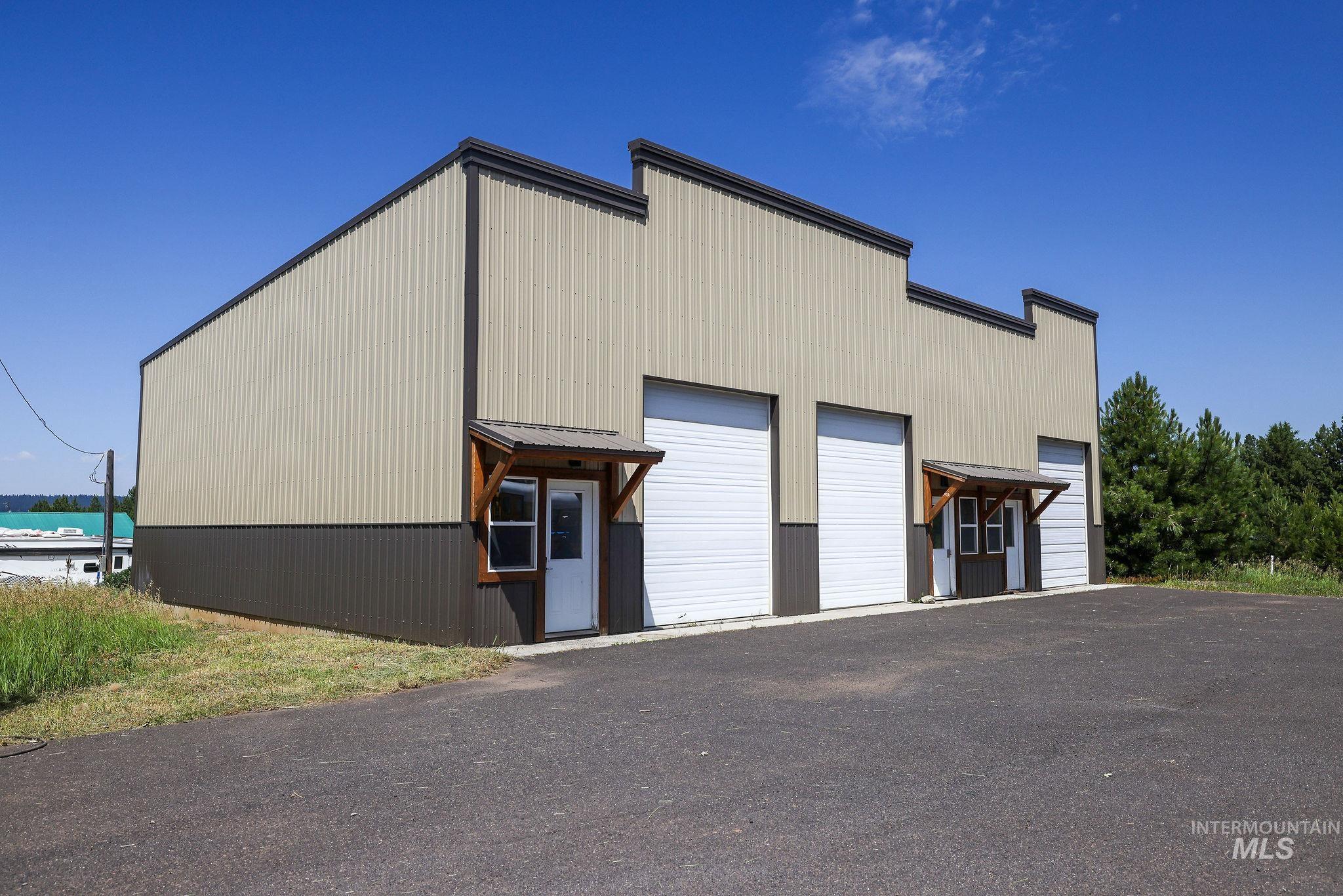 View of detached garage