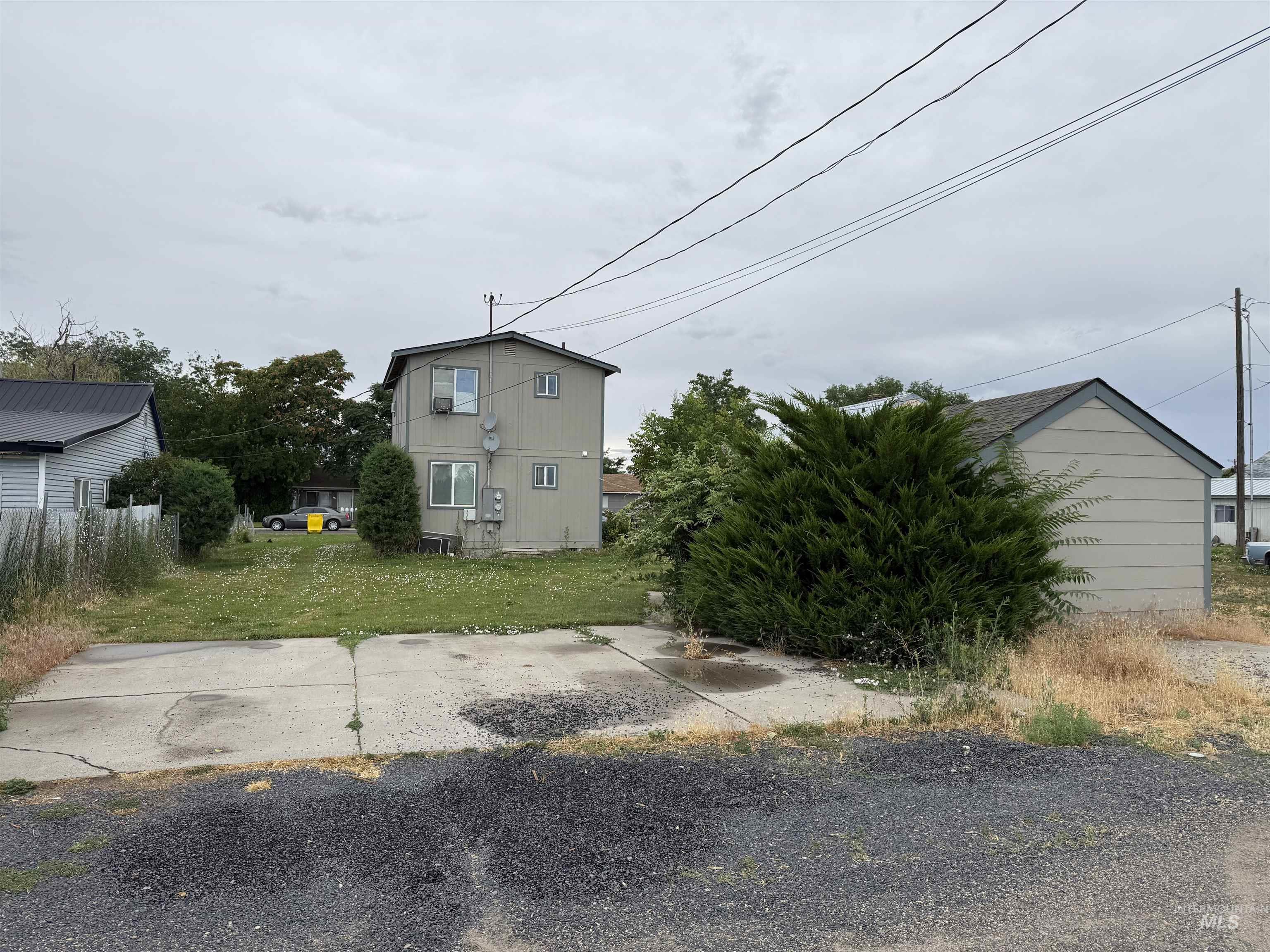 View of home's exterior featuring a lawn