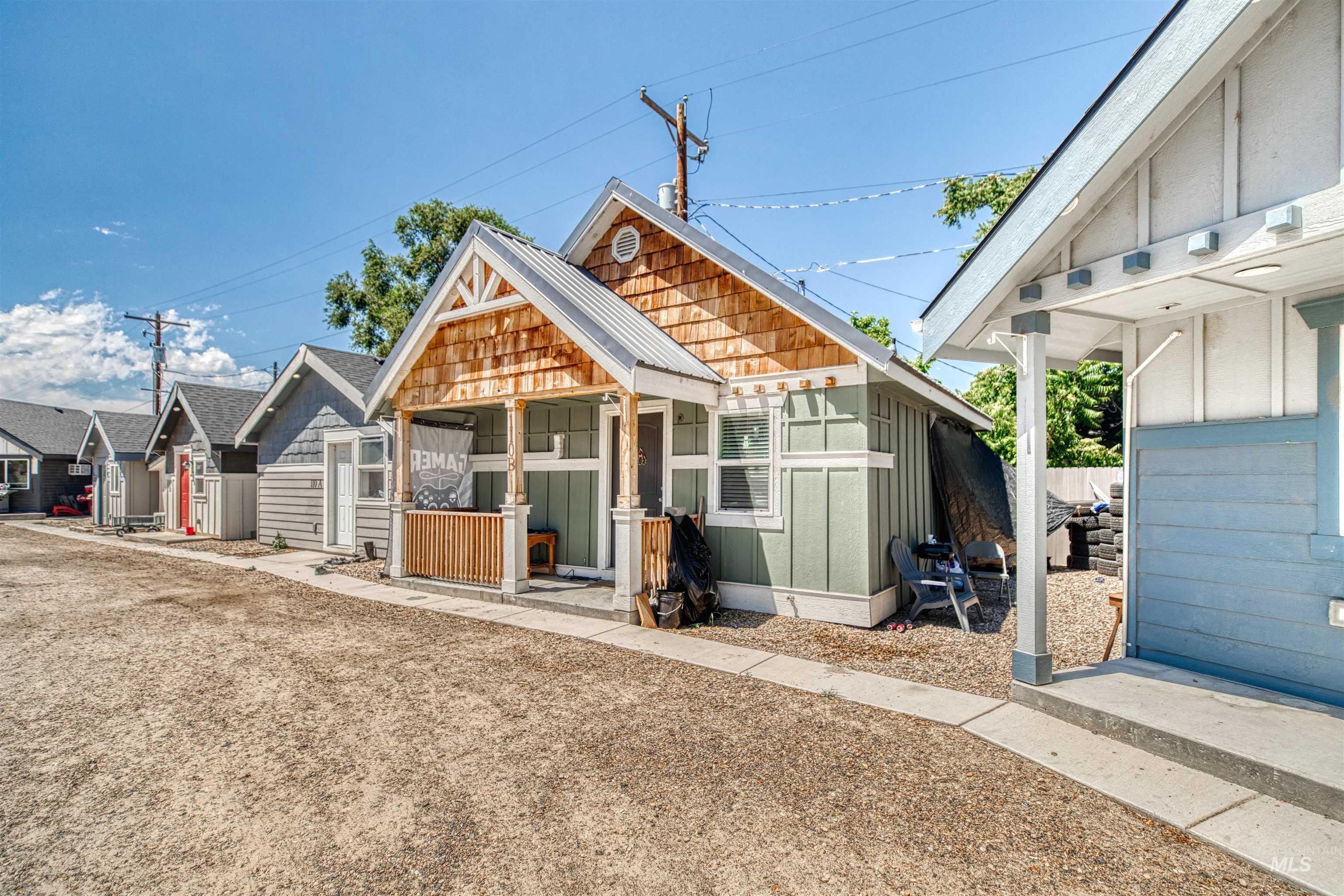 View of front facade featuring board and batten siding