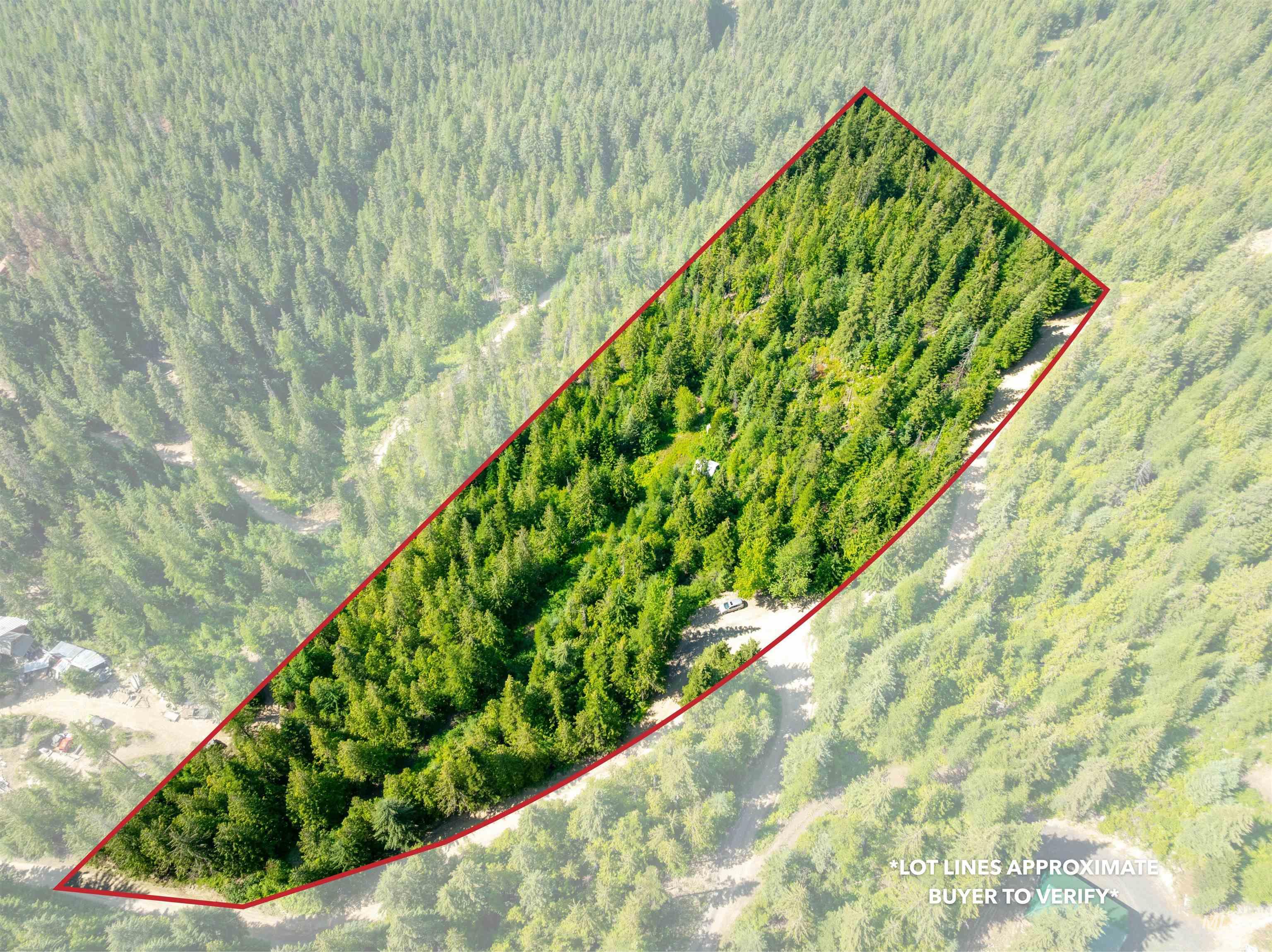 View of property location featuring a forest and property boundaries highlighted