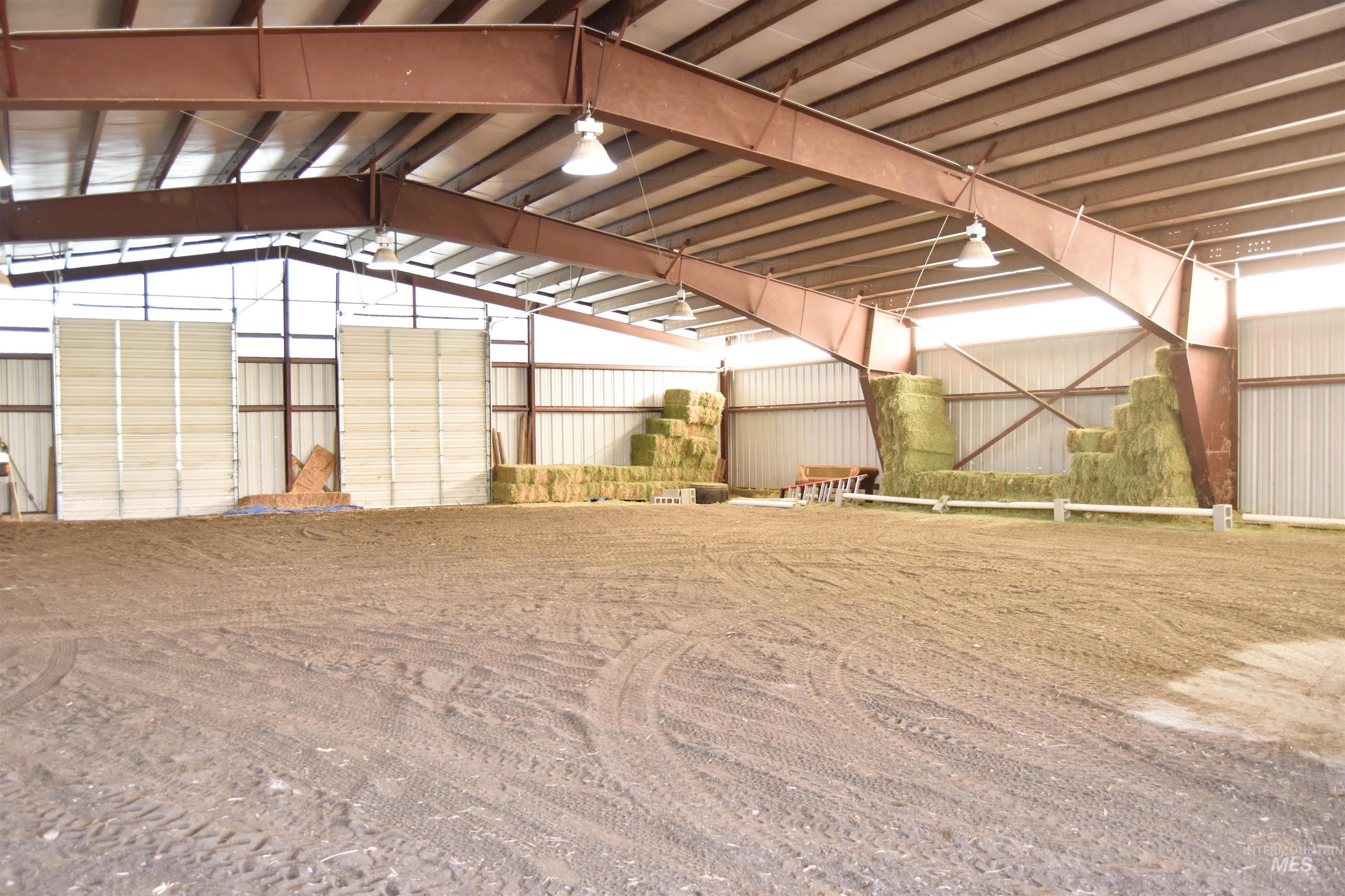 View of indoor horse riding arena