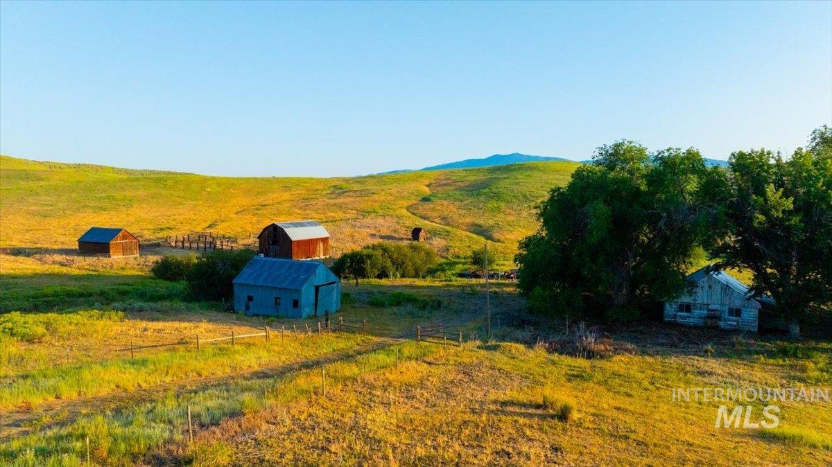 View of mountain background with rural landscape