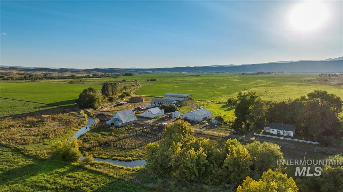 View of rural area with mountains and agricultural land