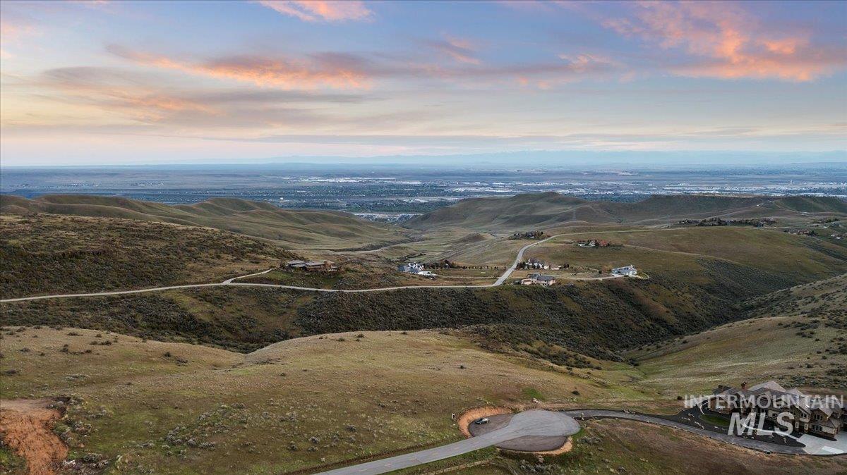 Aerial view at dusk