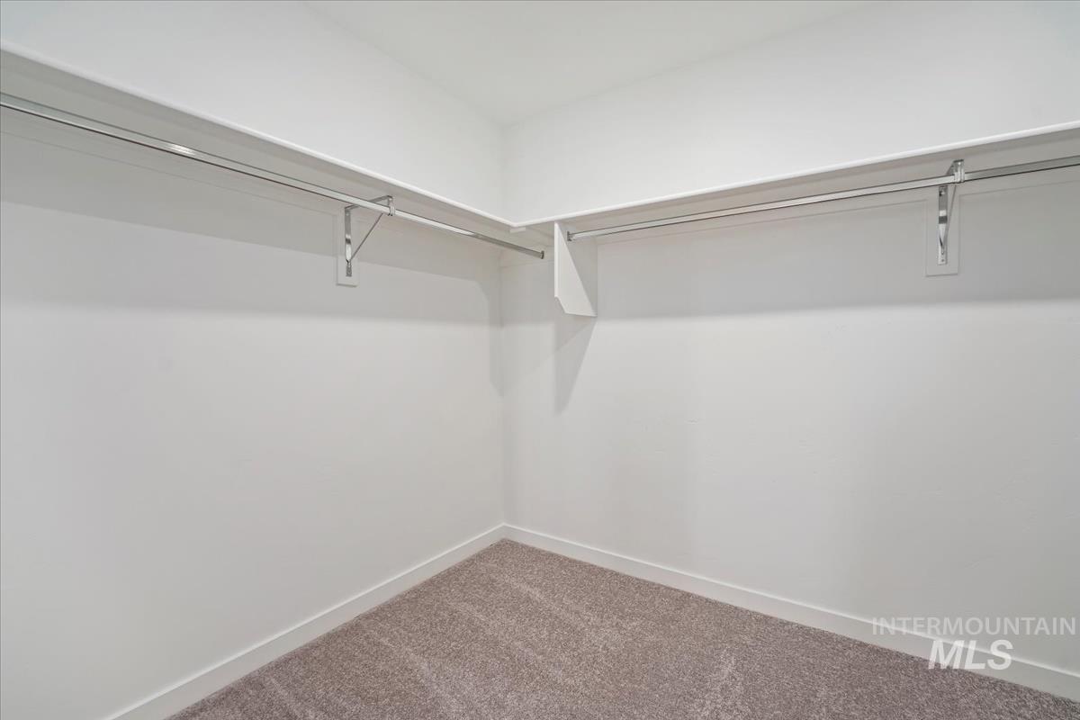 Spacious closet with carpet flooring
