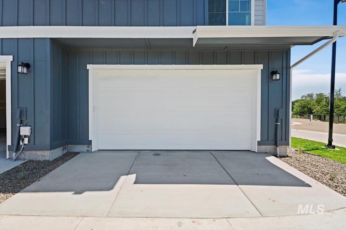 Garage with driveway