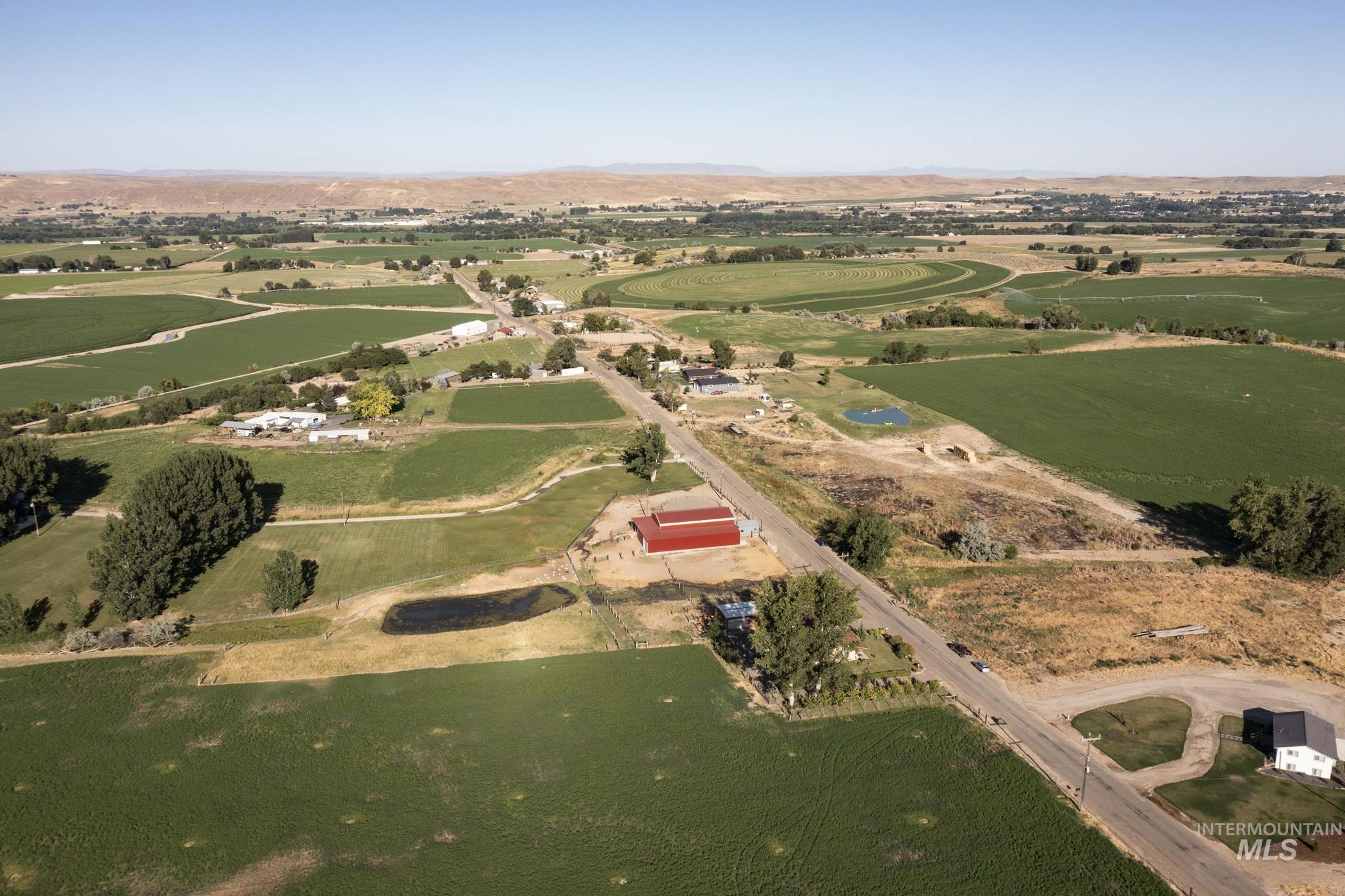 Aerial view of property's location featuring rural landscape