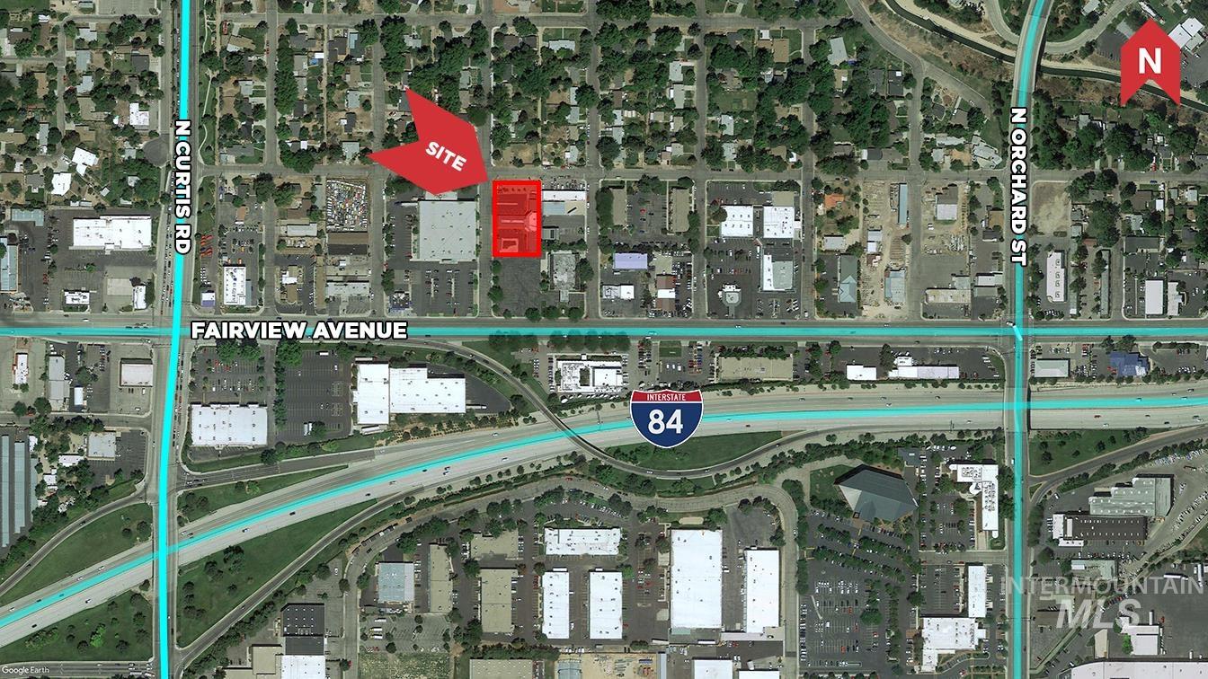 Aerial view of property's location featuring property boundaries highlighted