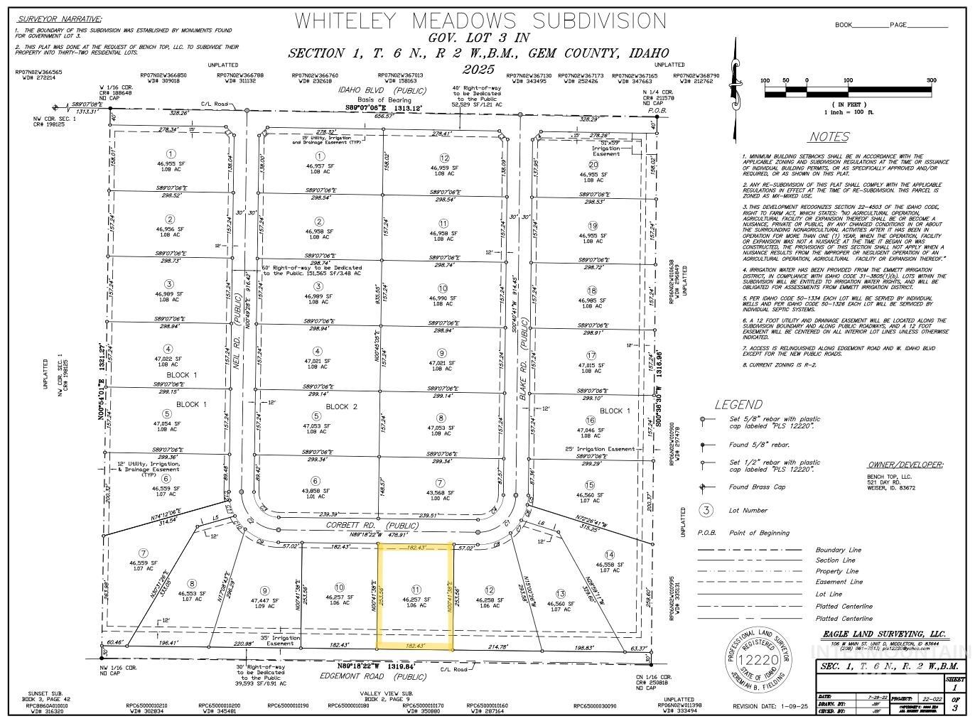 Lot 11 Corbett Rd, Emmett, Idaho 83617, Land For Sale, Price $215,000,MLS 98956670