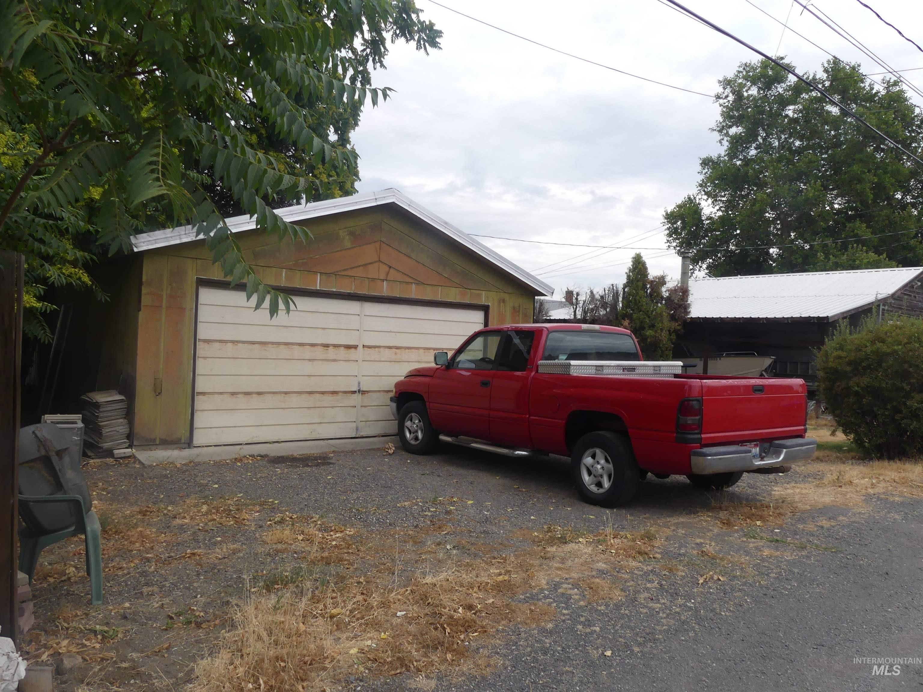 View of detached garage