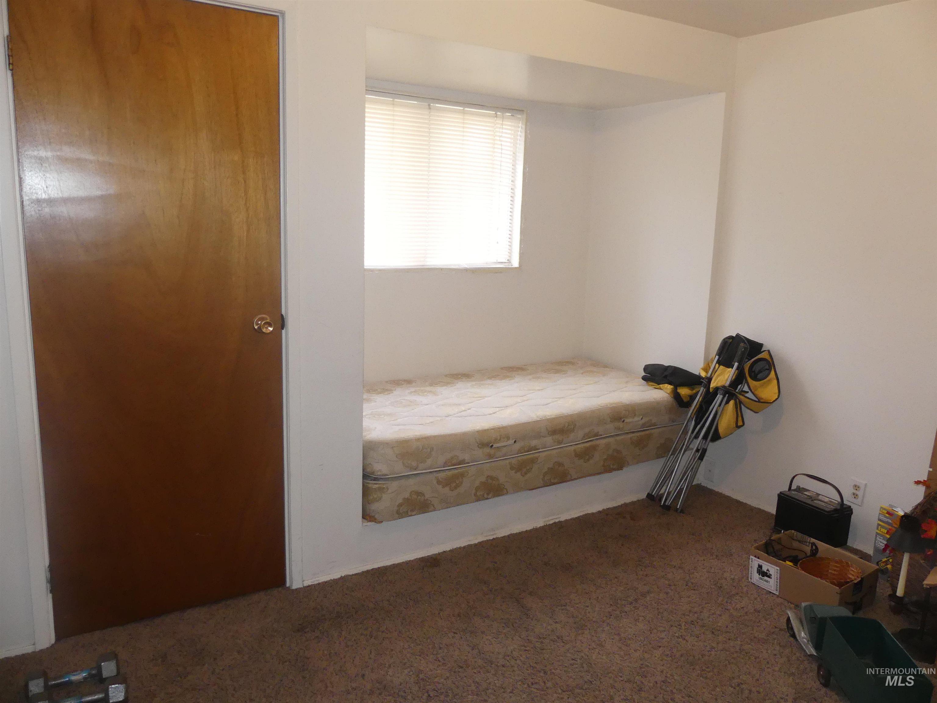 Unfurnished bedroom with carpet flooring