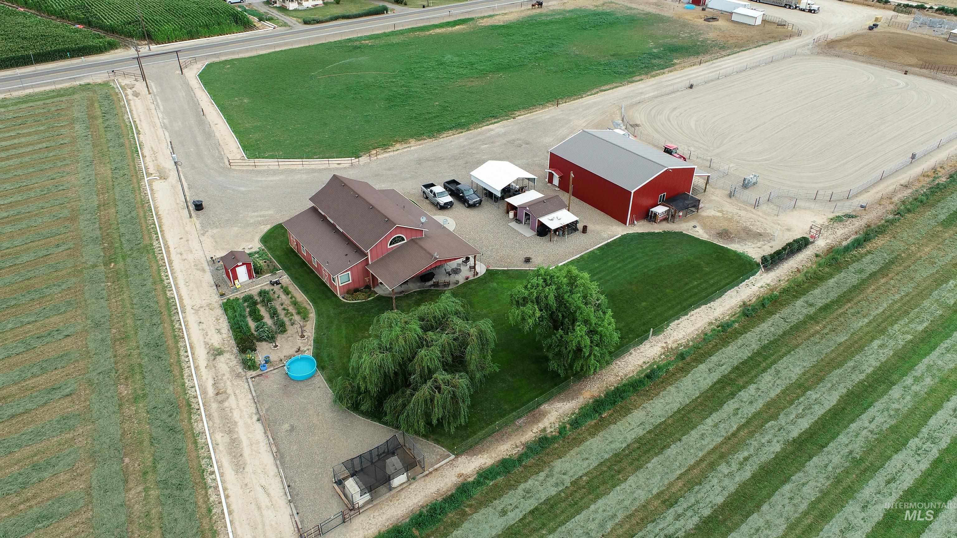 Aerial view of sparsely populated area