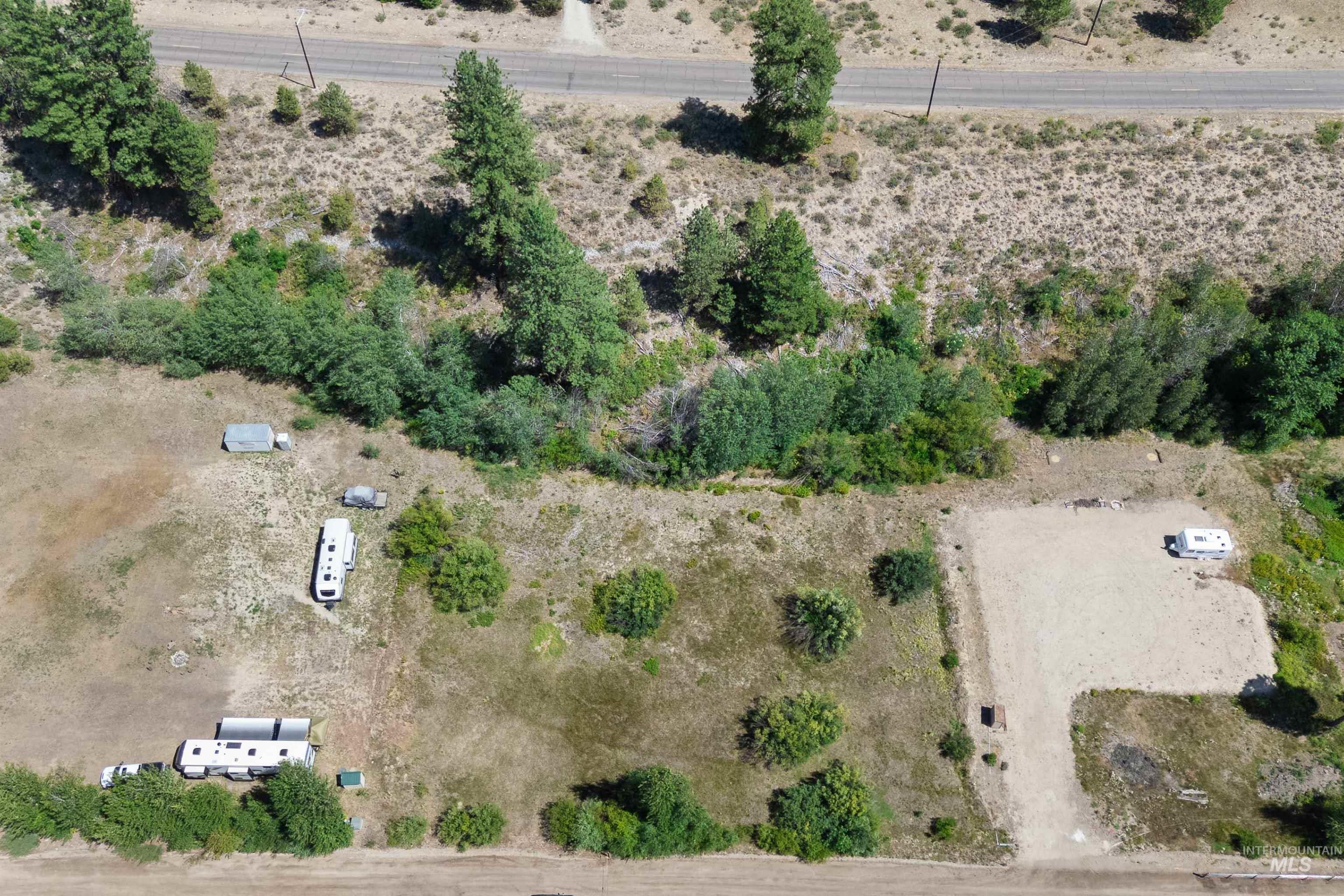 Aerial view of sparsely populated area featuring a desert landscape