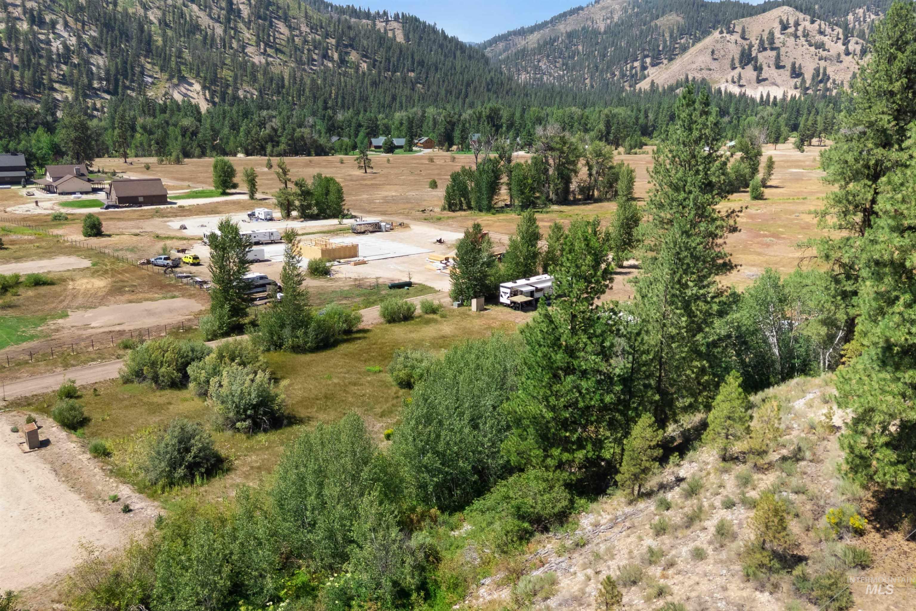 Aerial view of sparsely populated area featuring mountains