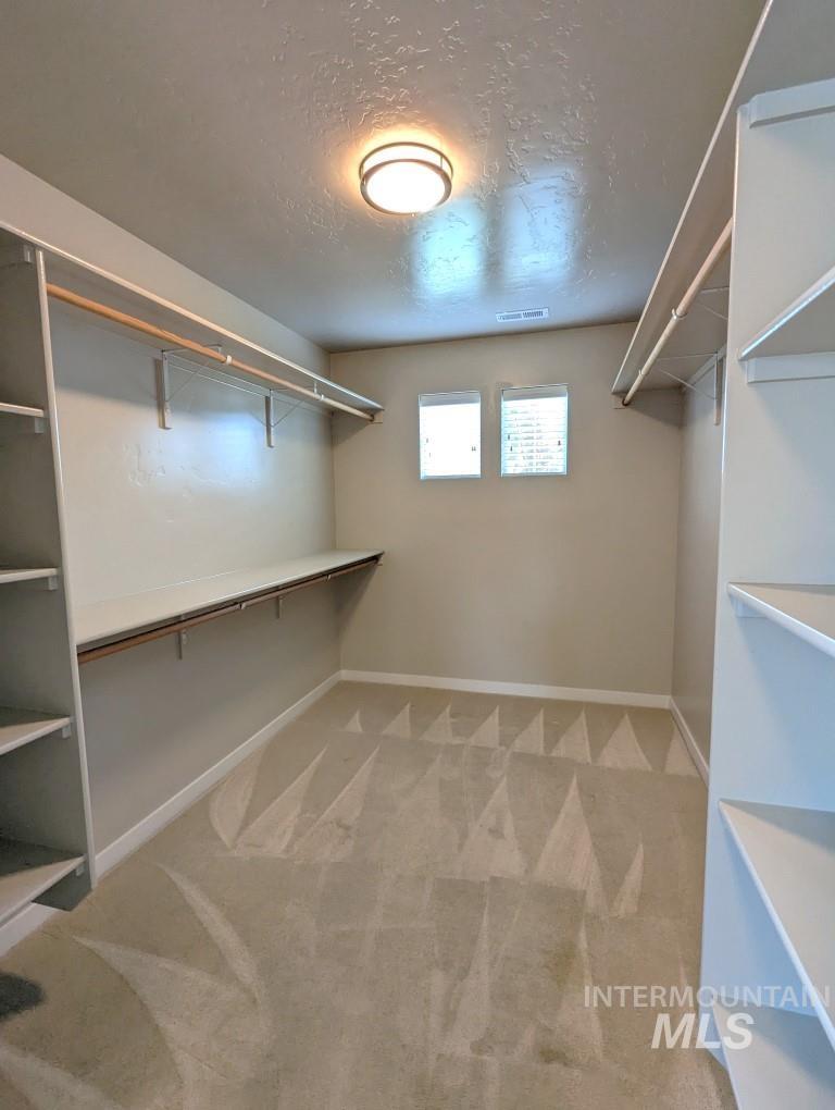 Walk in closet featuring carpet