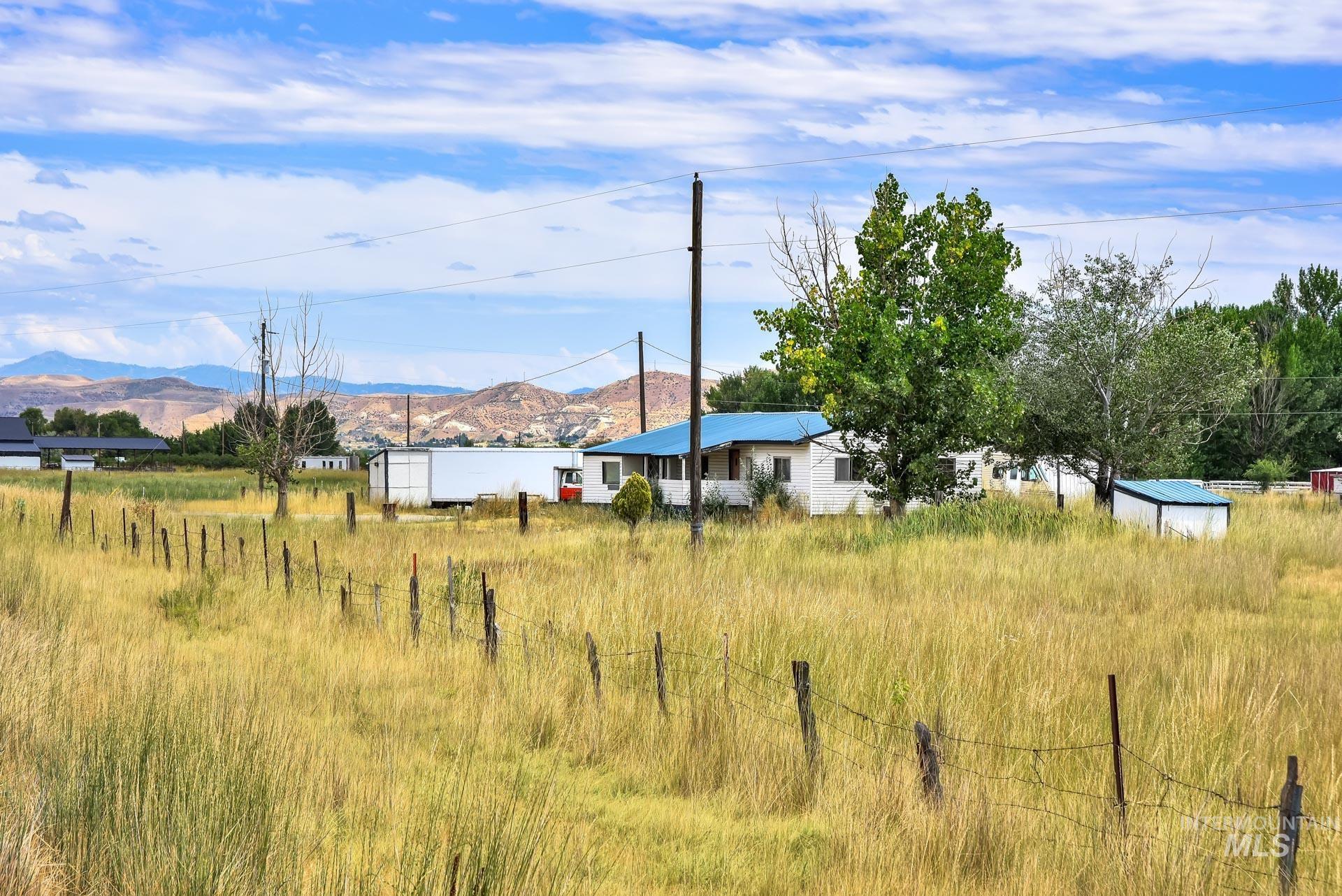 View of yard with a mountain view