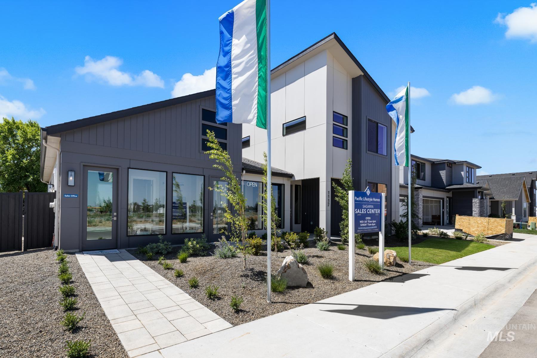 View of building exterior featuring a residential view