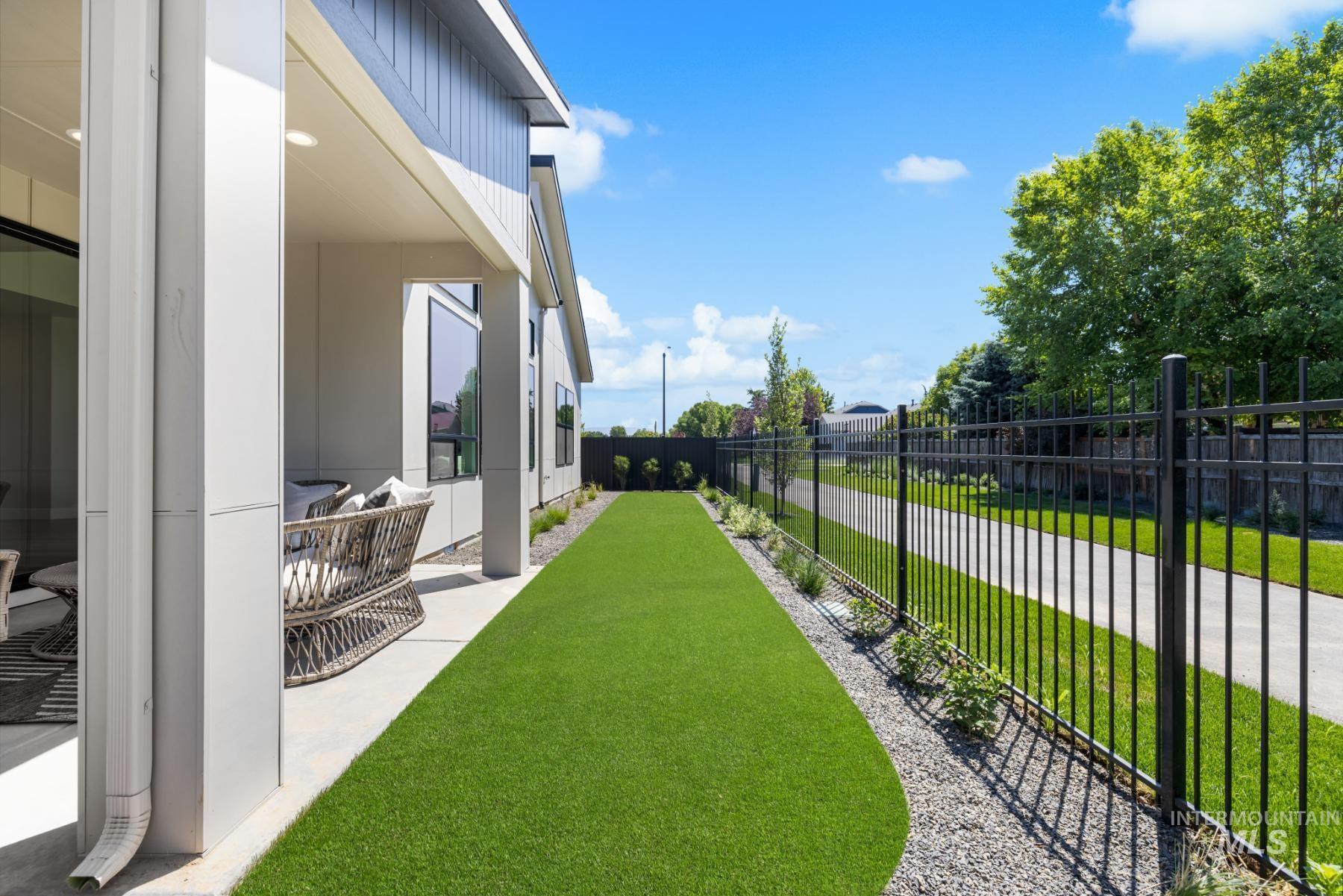 Fenced backyard featuring a patio area