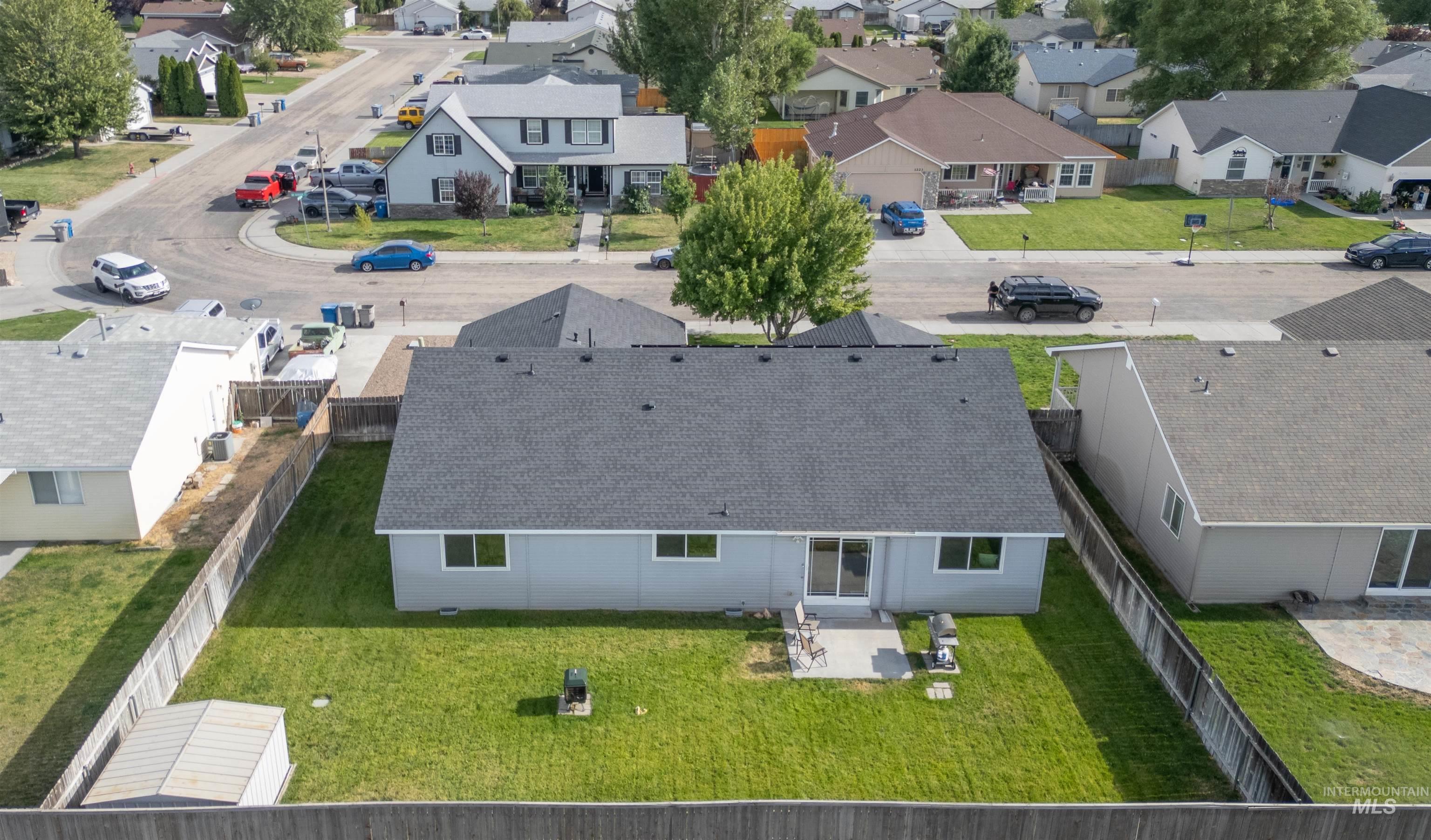 Aerial view of residential area