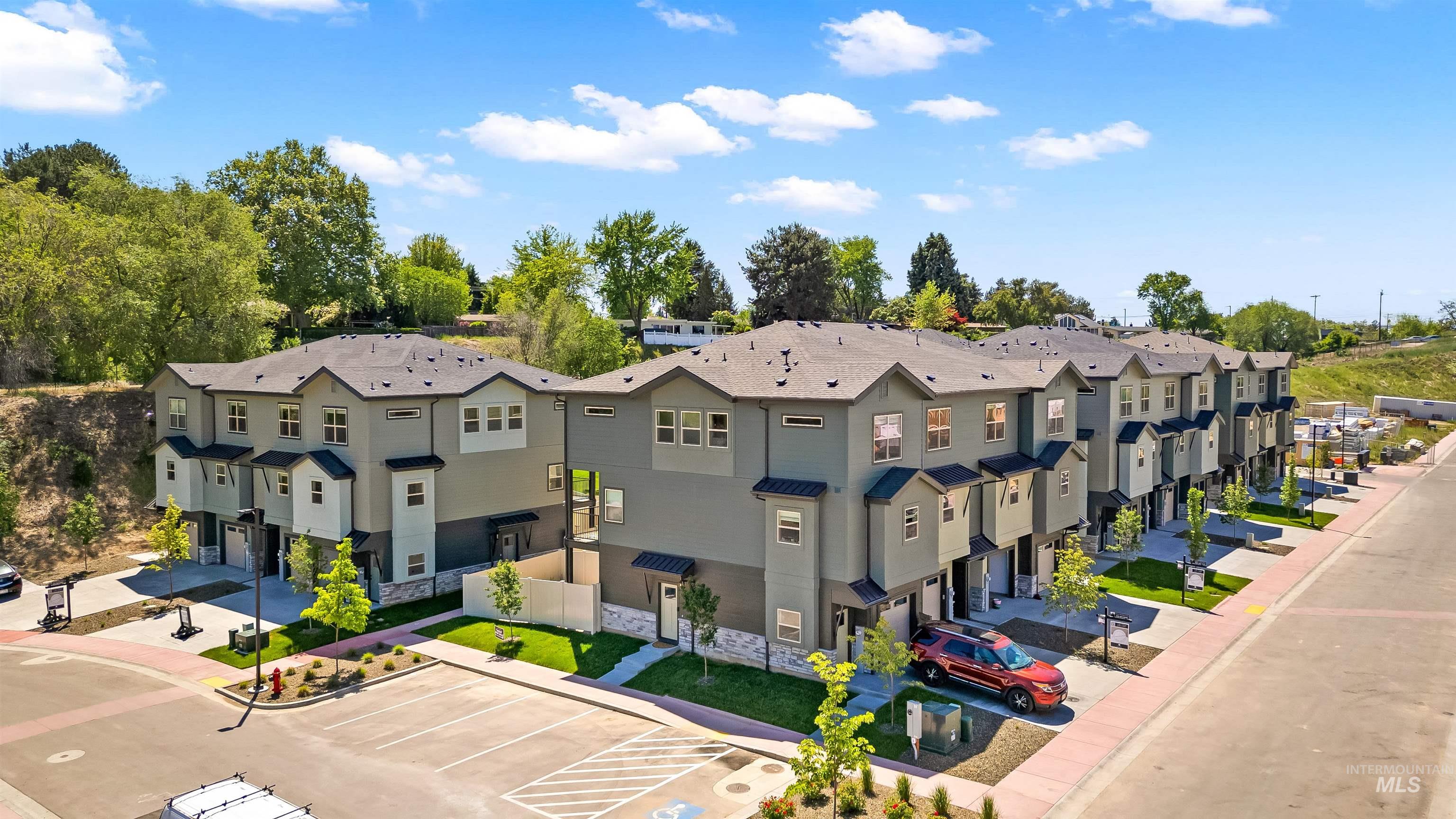 Aerial view of residential area