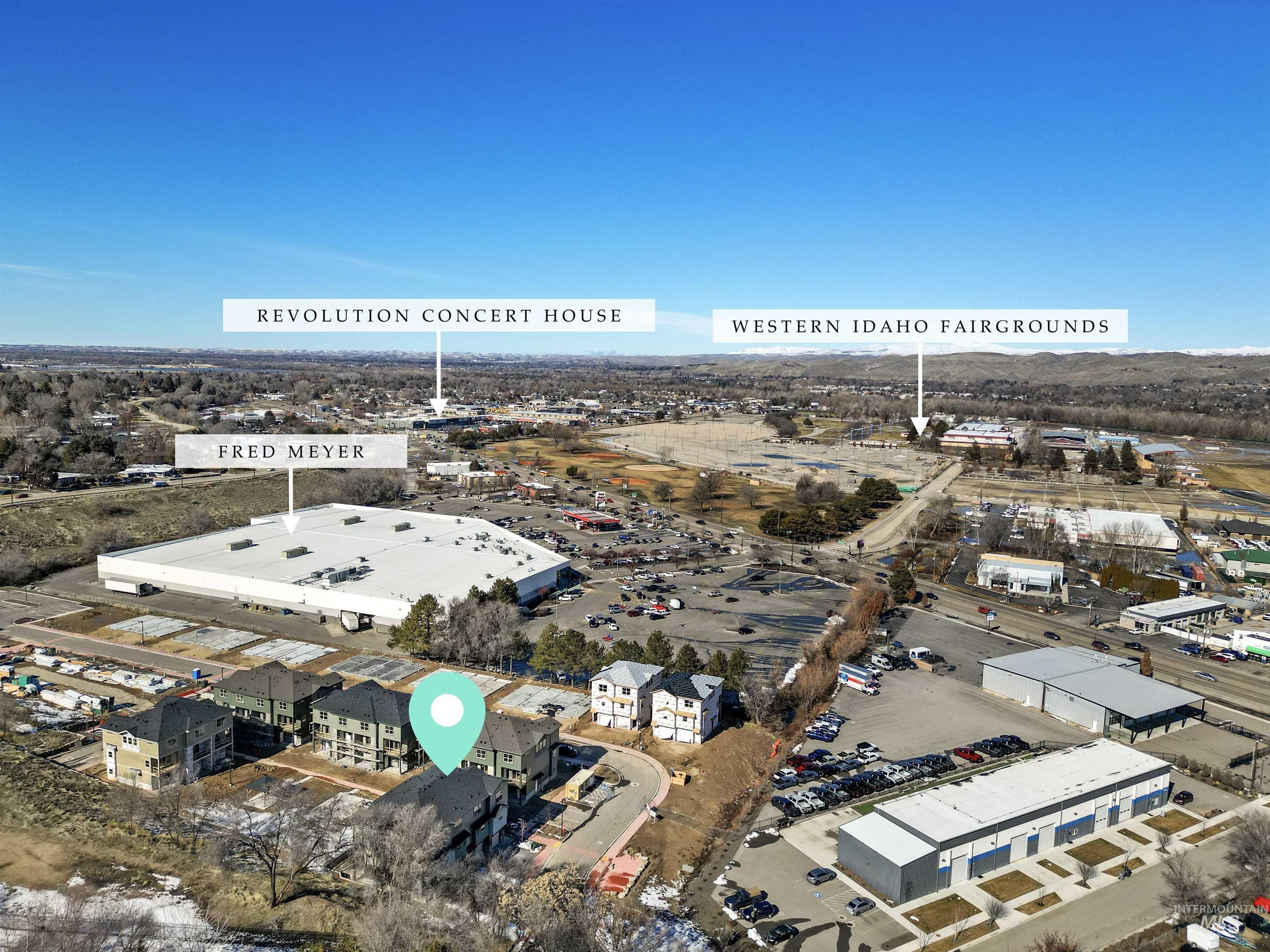 Aerial view of industrial structures
