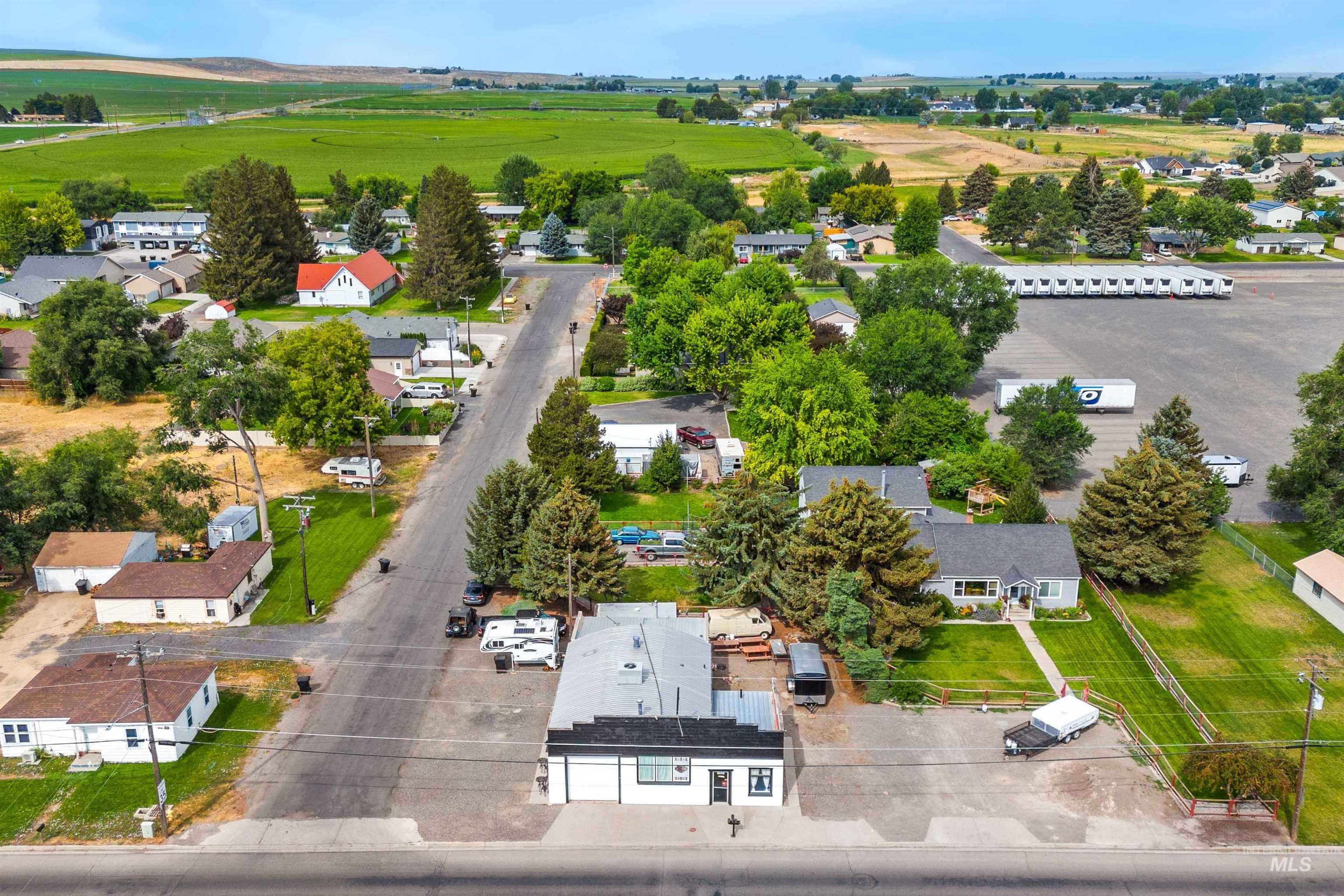 Aerial view of residential area