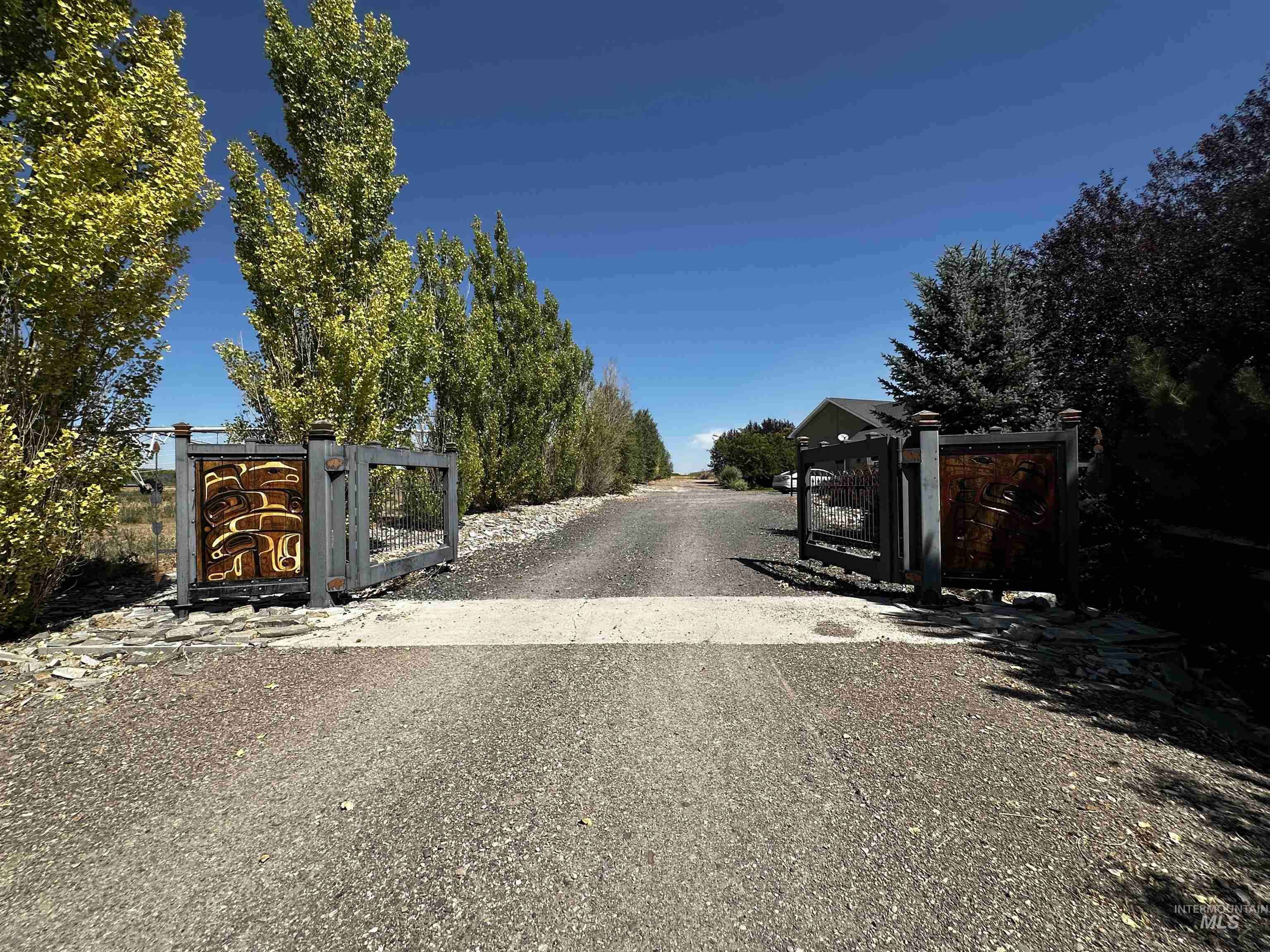 View of road with a gate