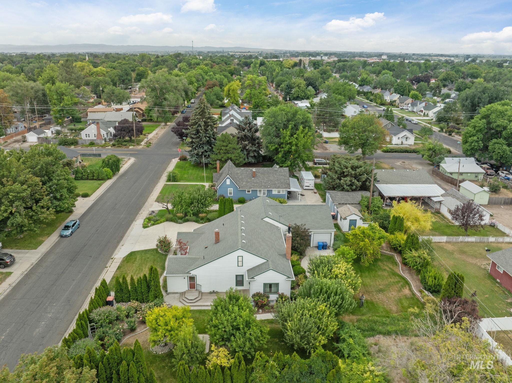 Aerial view of residential area