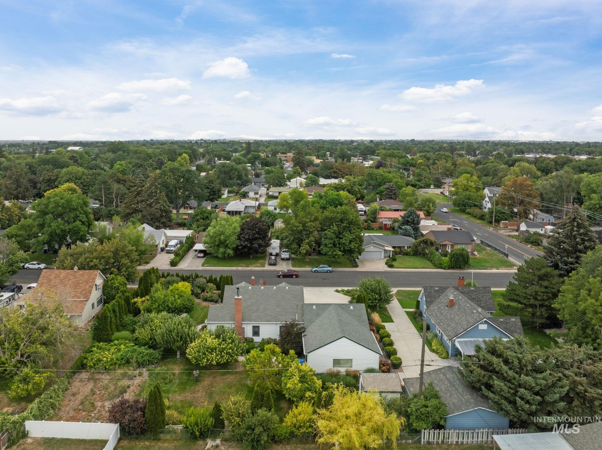 Aerial view of residential area