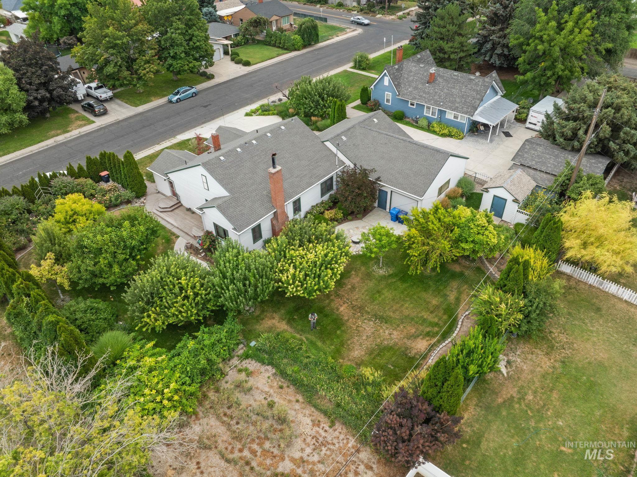 Aerial perspective of suburban area