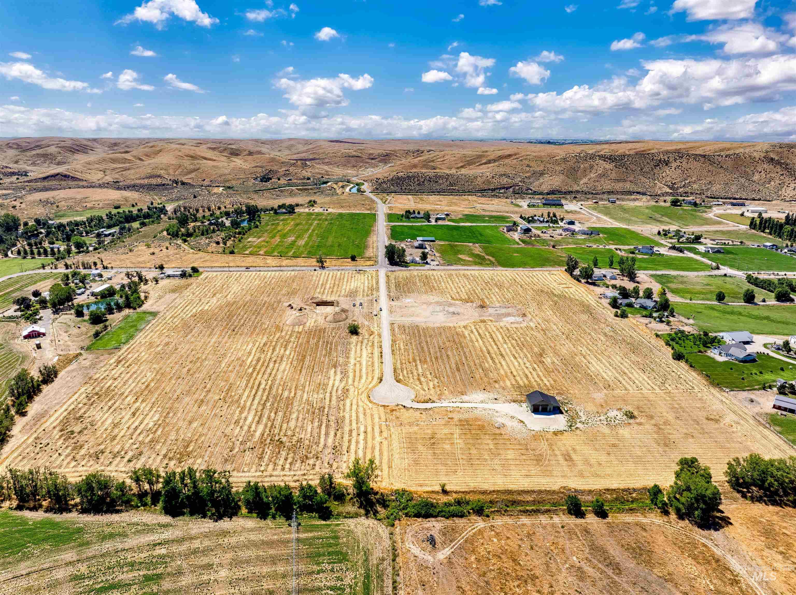 Aerial view of property's location with rural landscape