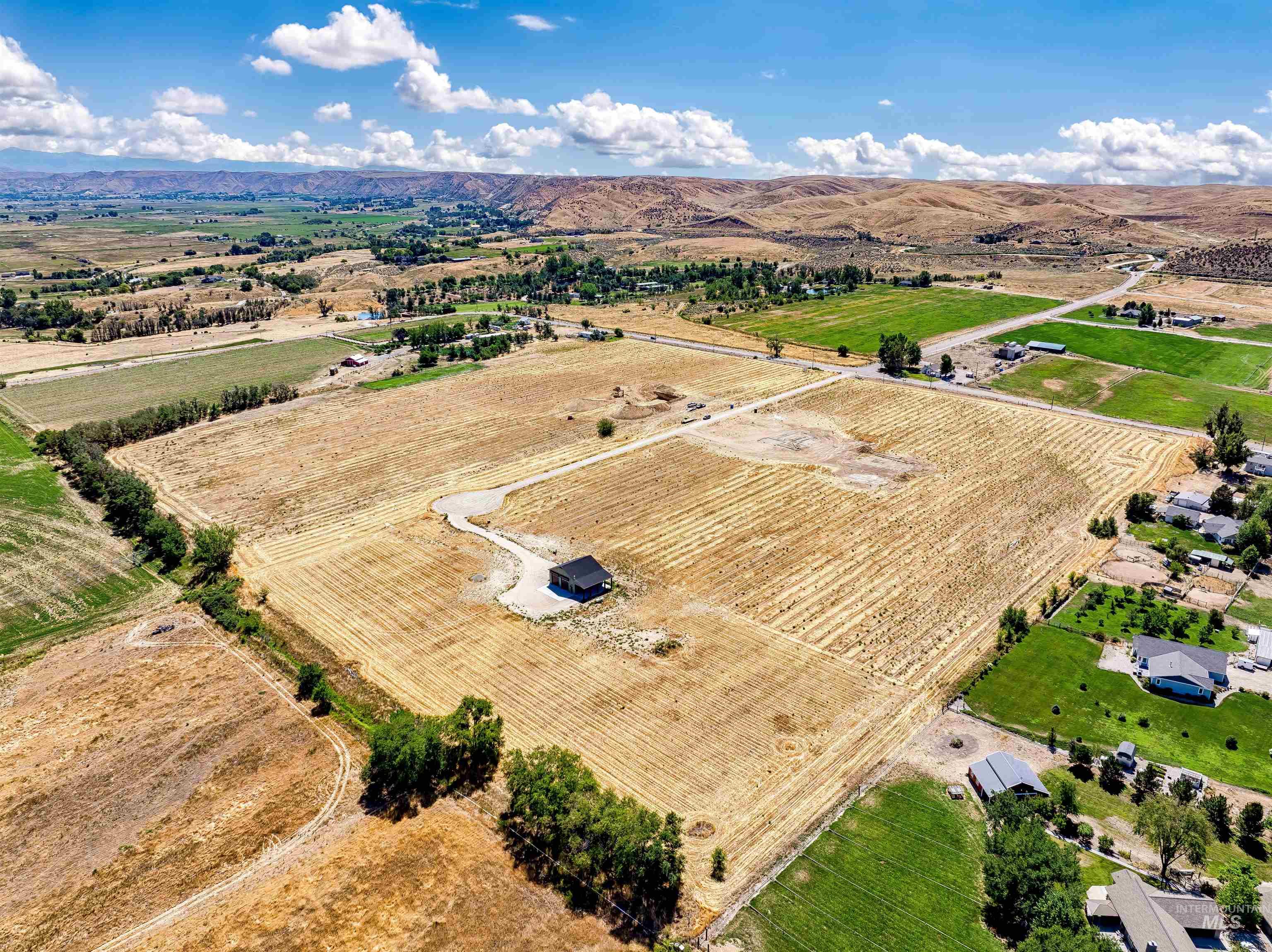Aerial view of sparsely populated area