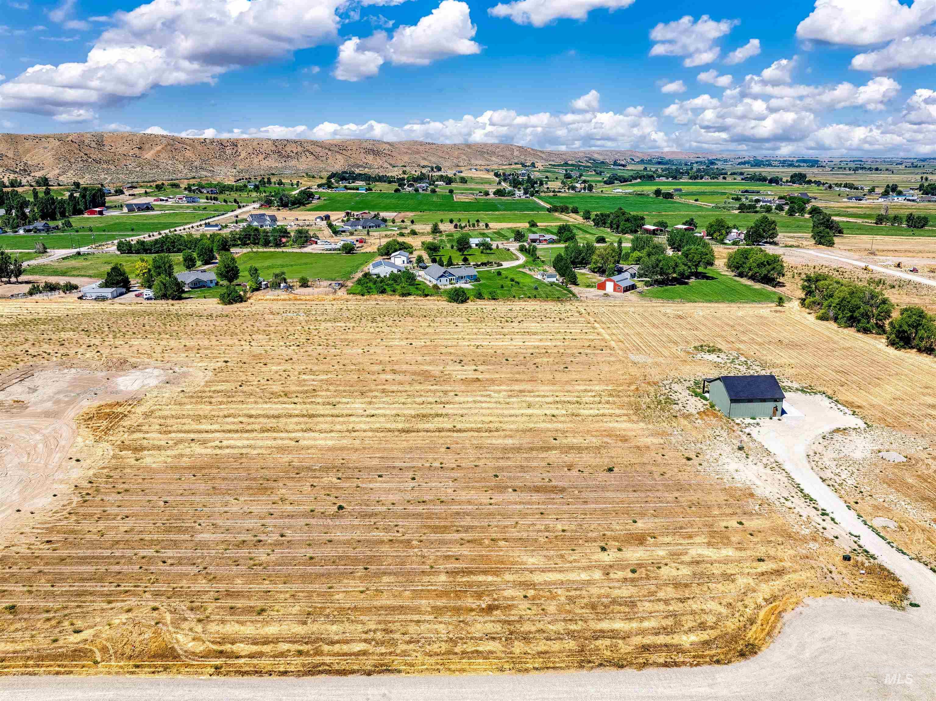 Aerial view of sparsely populated area
