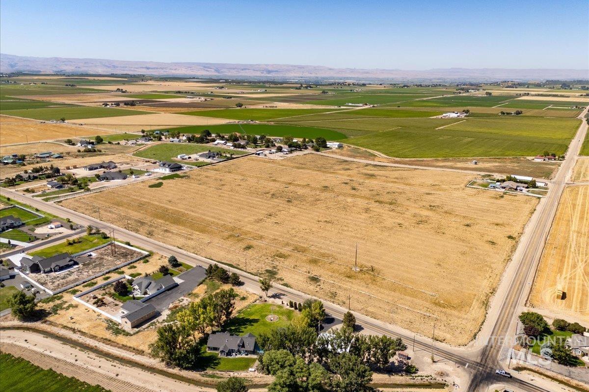Aerial view of sparsely populated area
