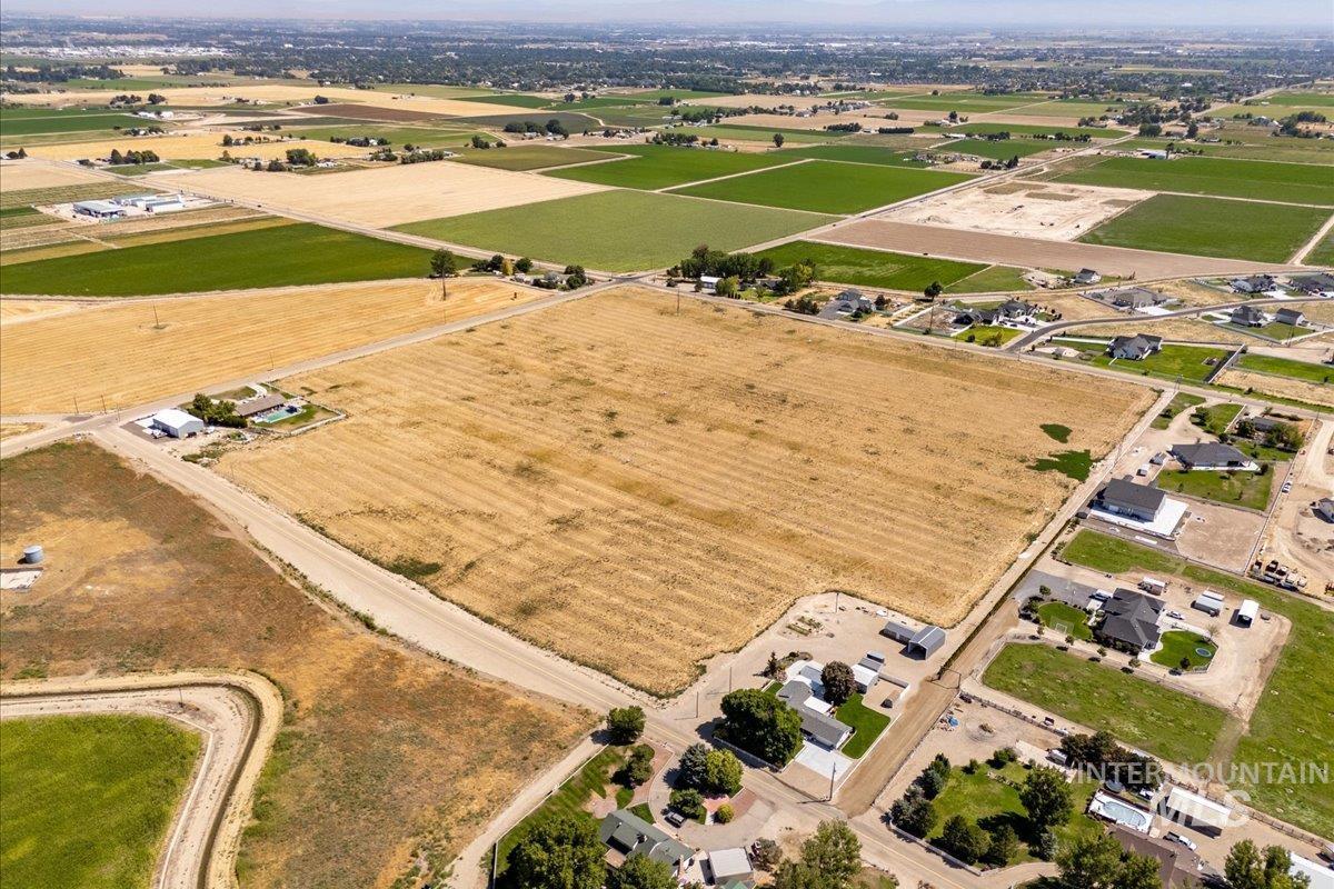 Aerial overview of property's location featuring rural landscape